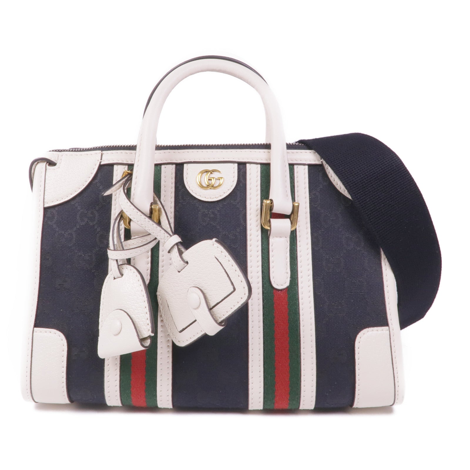 GUCCI 帆布/牛皮皮革2 Way Shoulder金扣手挽肩背兩用袋