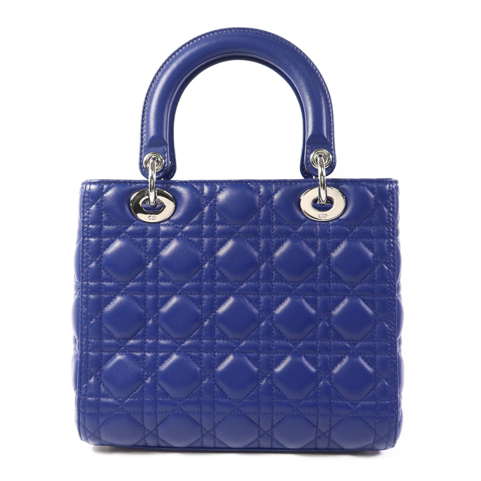 Dior 羊皮皮革Lady Dior銀扣手挽肩背兩用袋