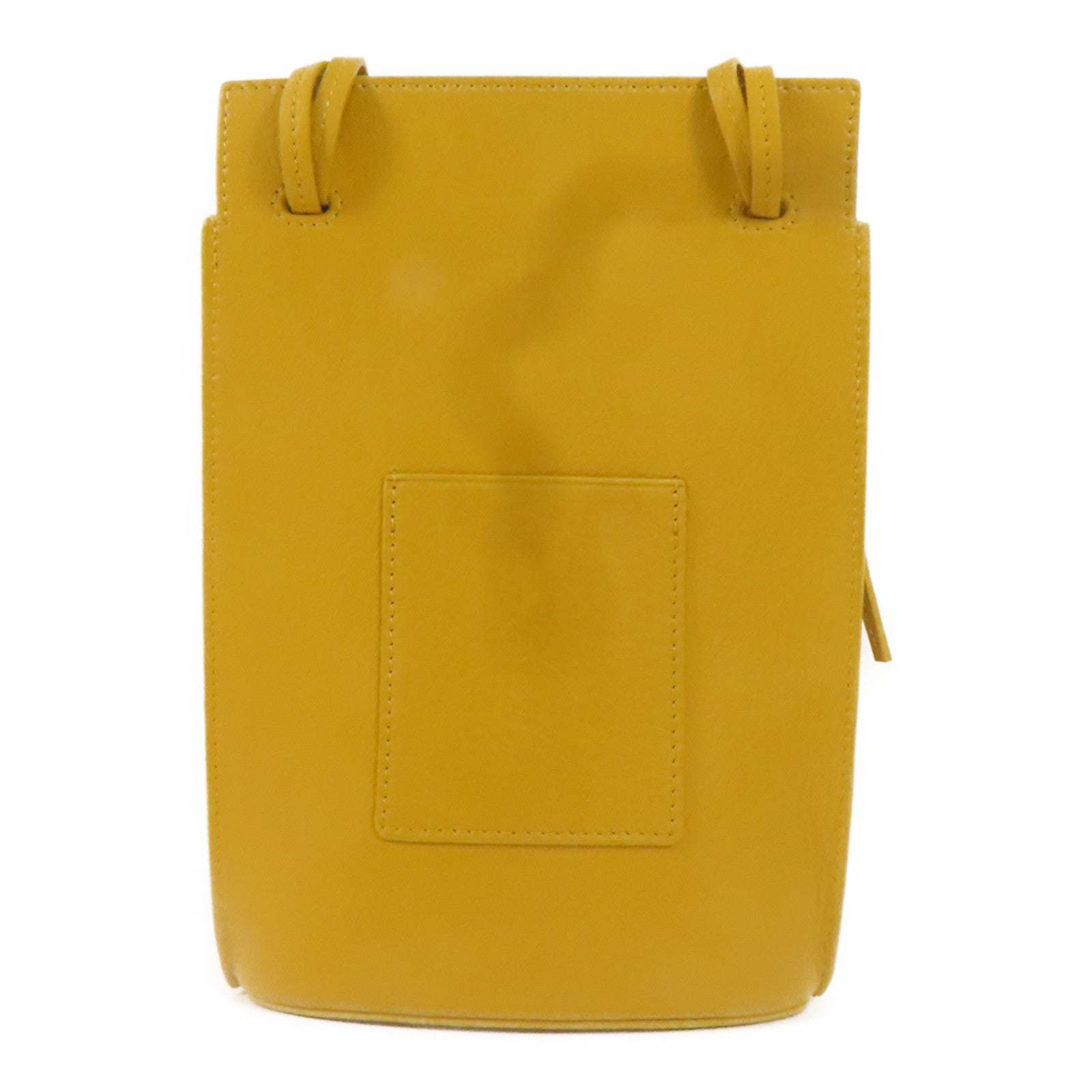 LOEWE 牛皮皮革Dice Pocket銀扣肩背袋黃色