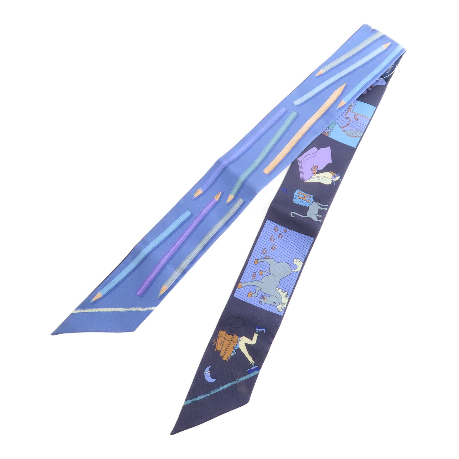 HERMES 【激減優惠】絲質Twilly絲巾