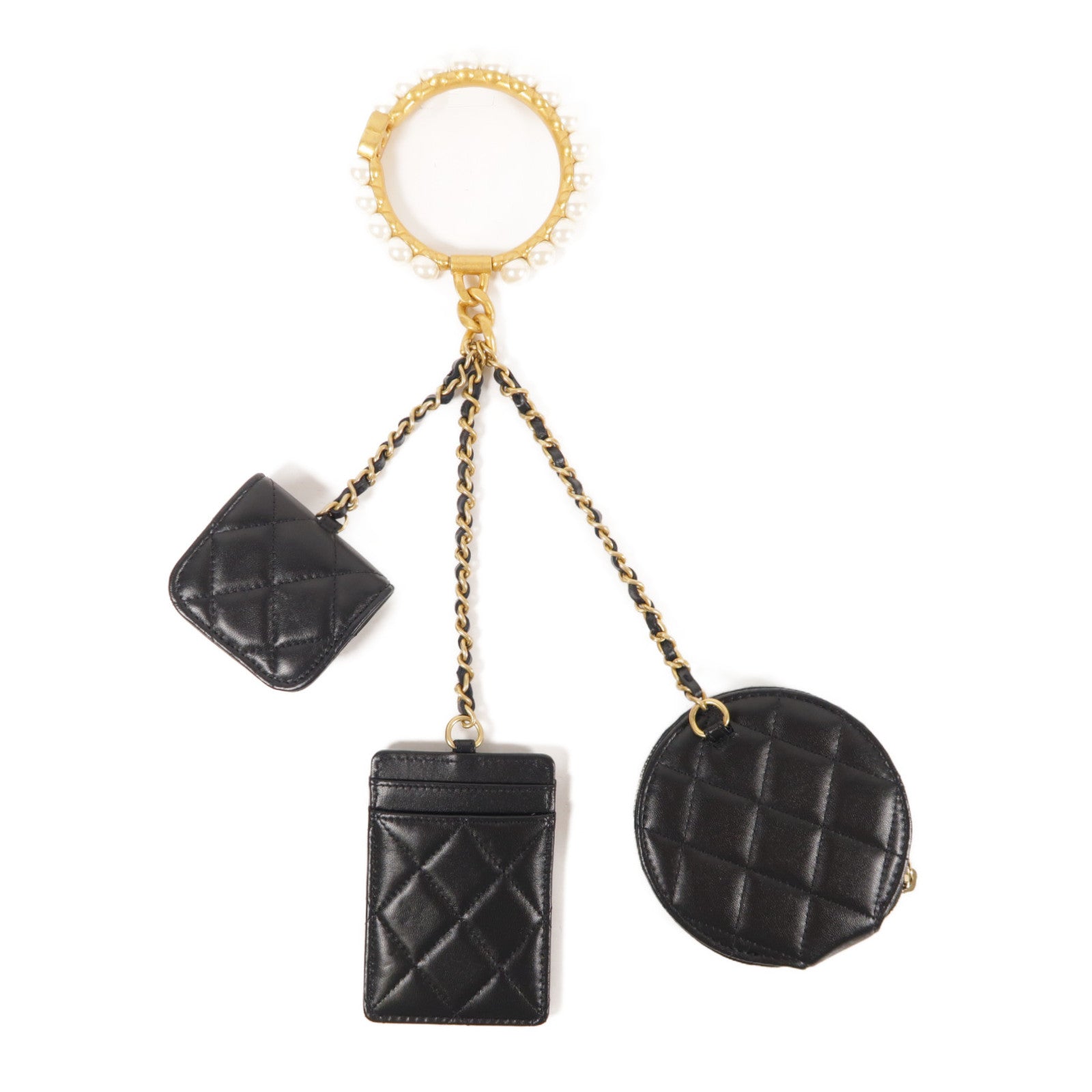 CHANEL 牛皮皮革Hand Bag金扣鏈帶手挽袋