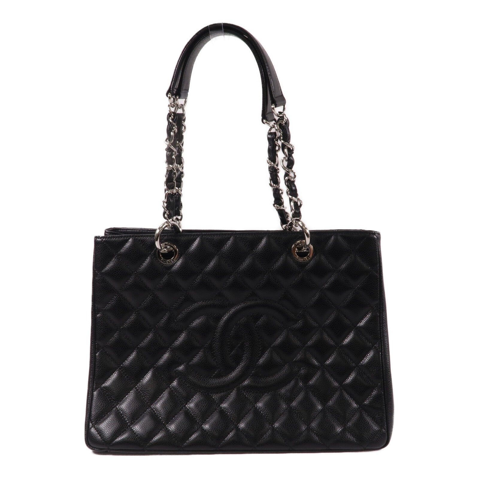 CHANEL 牛皮皮革GST Grand Shopping Tote Bag鏈帶肩背袋
