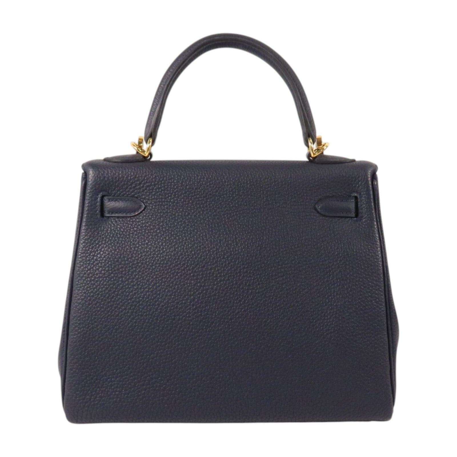 HERMES Togo皮革Kelly 25金扣手挽肩背兩用袋Blue Nuit