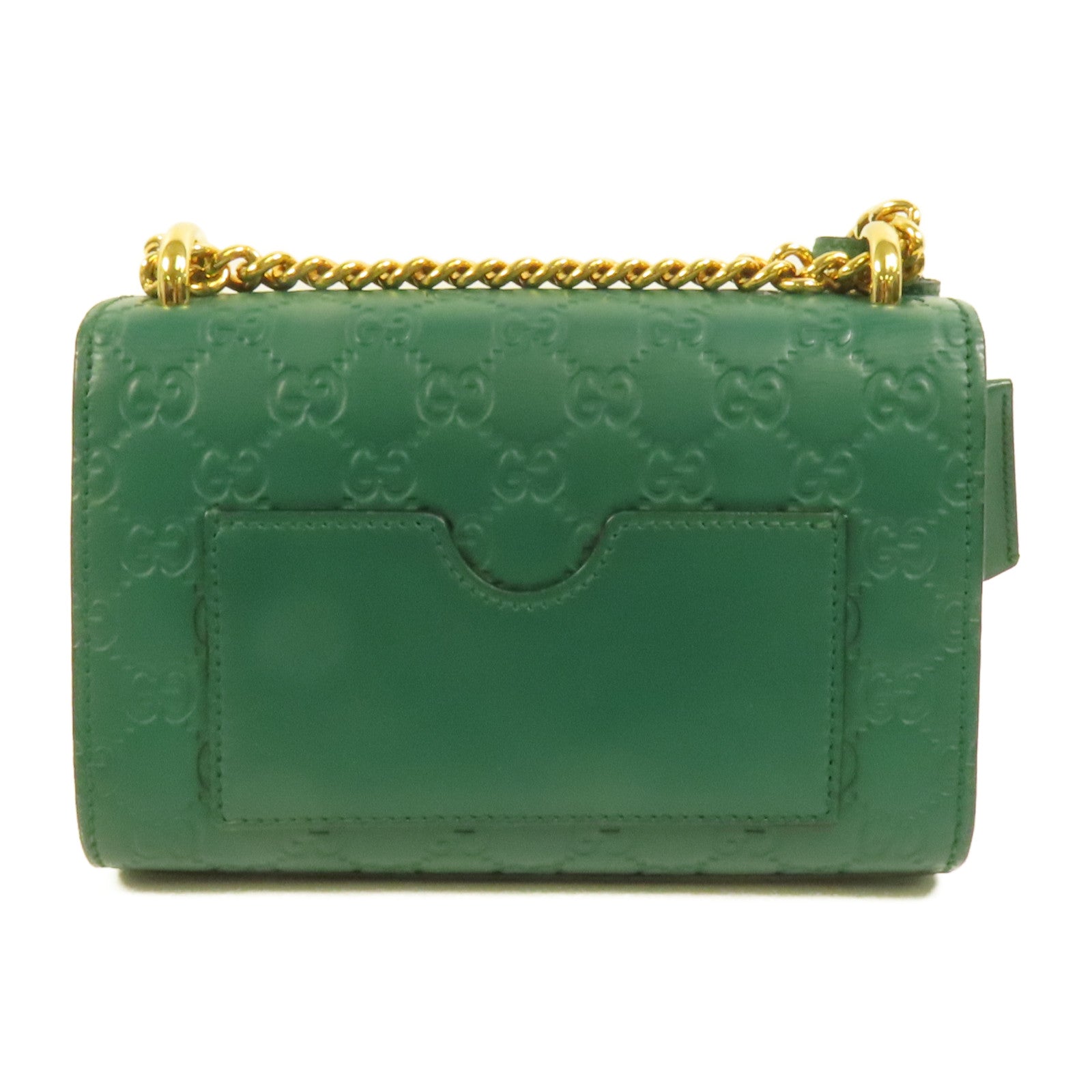 GUCCI 牛皮皮革Padlock金扣鏈帶肩背袋