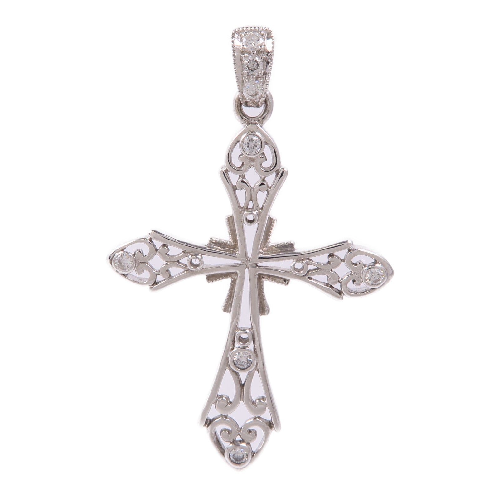 JEWELRY 【激減優惠】18K白金Diamond Pendant Top鑽石吊墜