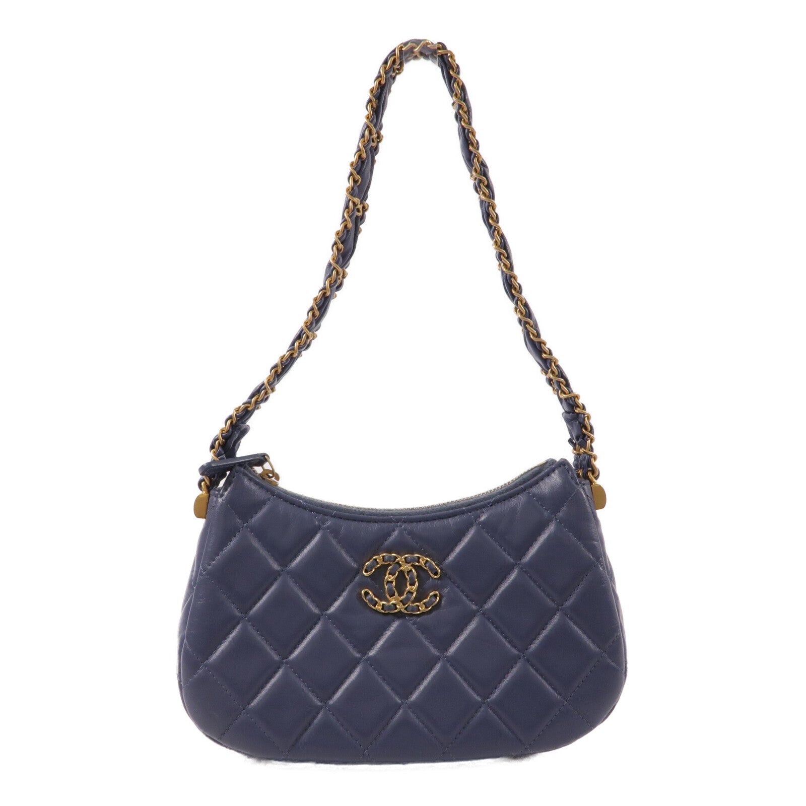 CHANEL 羊皮皮革Chanel 19 Hobo鏈帶肩背袋