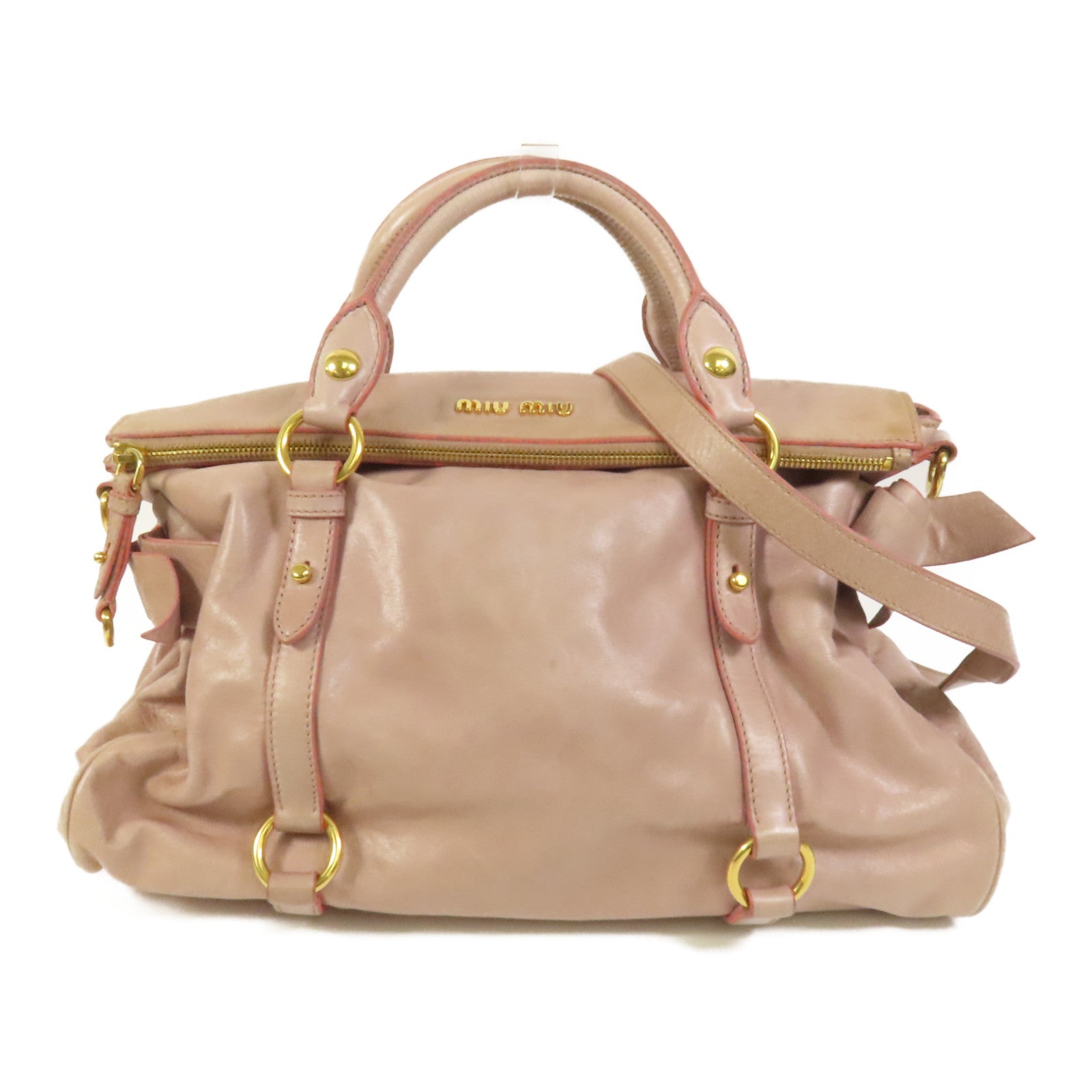 Miu Miu 牛皮皮革2way Shoulder Bag金扣手挽肩背兩用袋