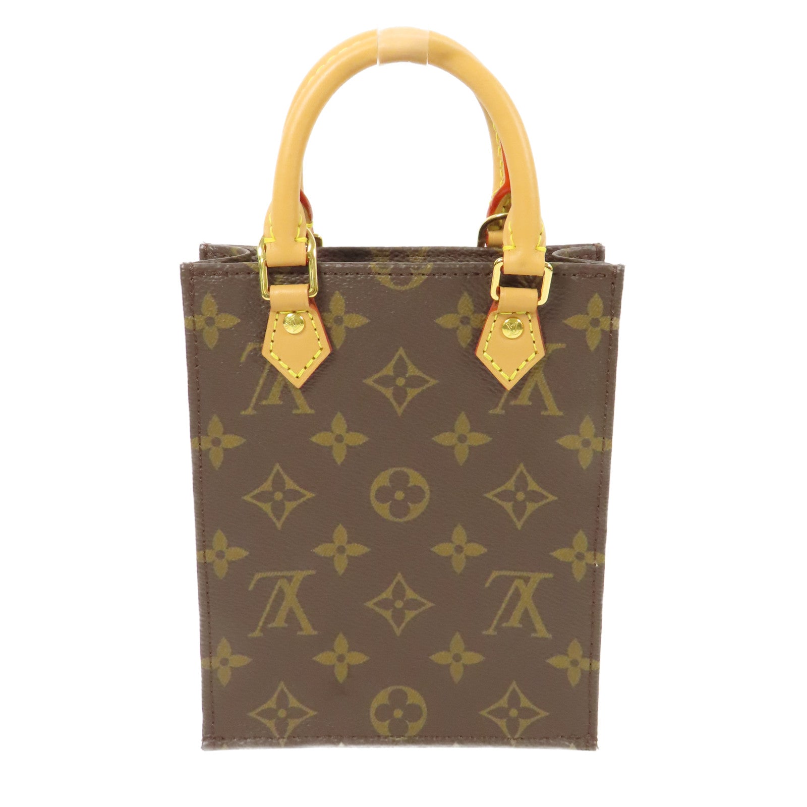 LOUIS VUITTON LV Petit Sac Plat 2 Way Shoulder Bag Handbag M69442 Monogram Brown
