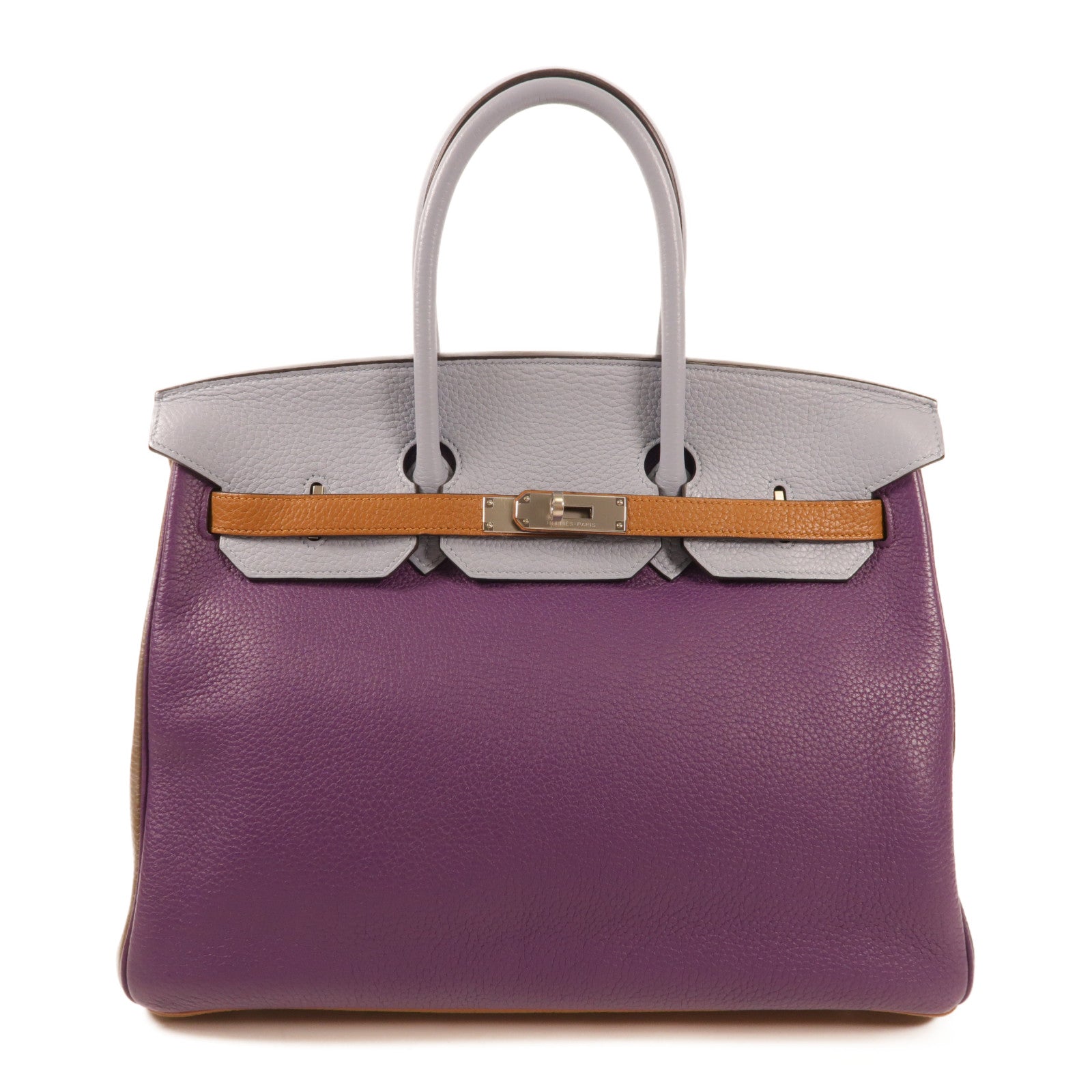 HERMES Clemence皮革Birkin 35銀扣手挽袋 Anemone