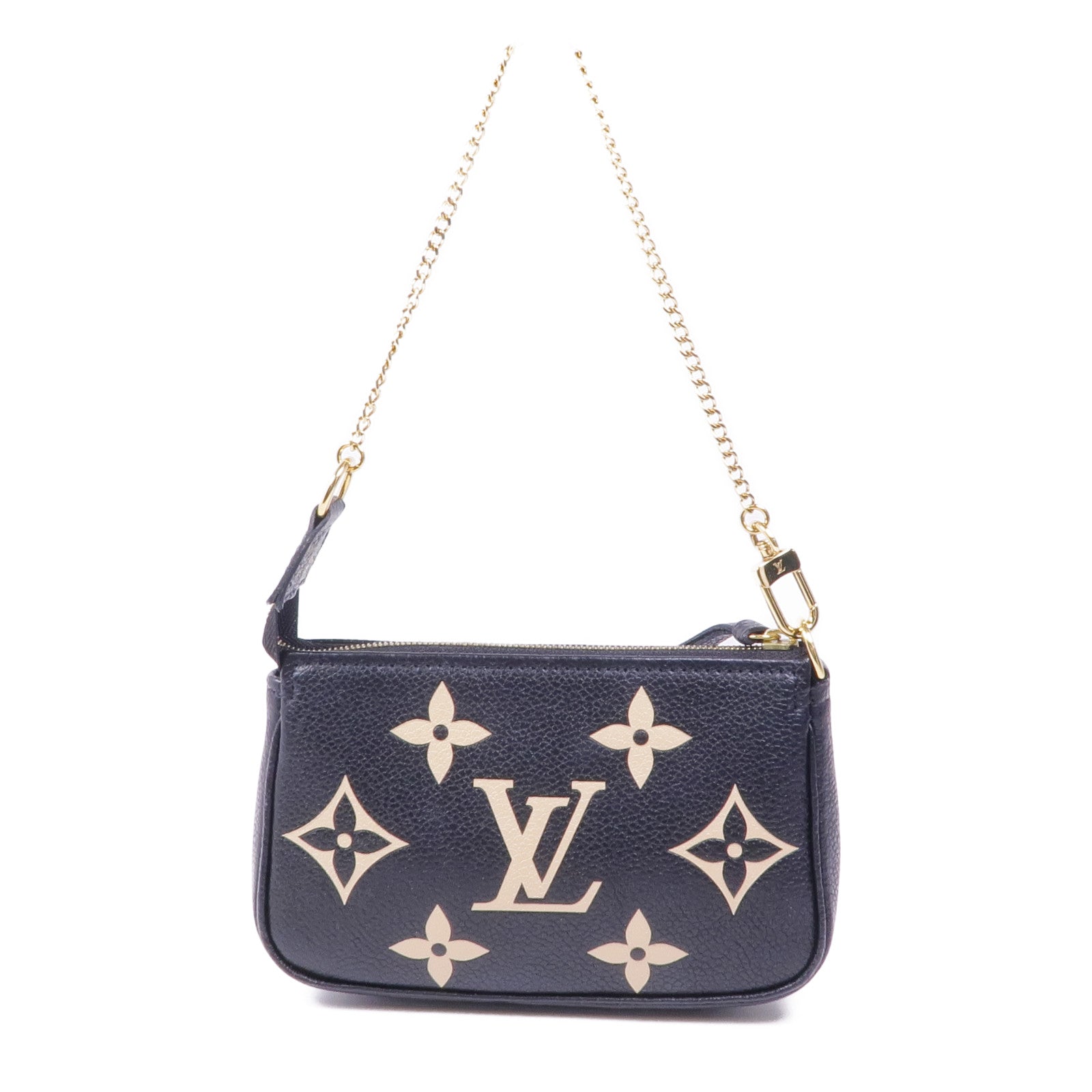 LOUIS VUITTON Monogram Empreinte Mini Pochette金扣鏈帶手挽袋