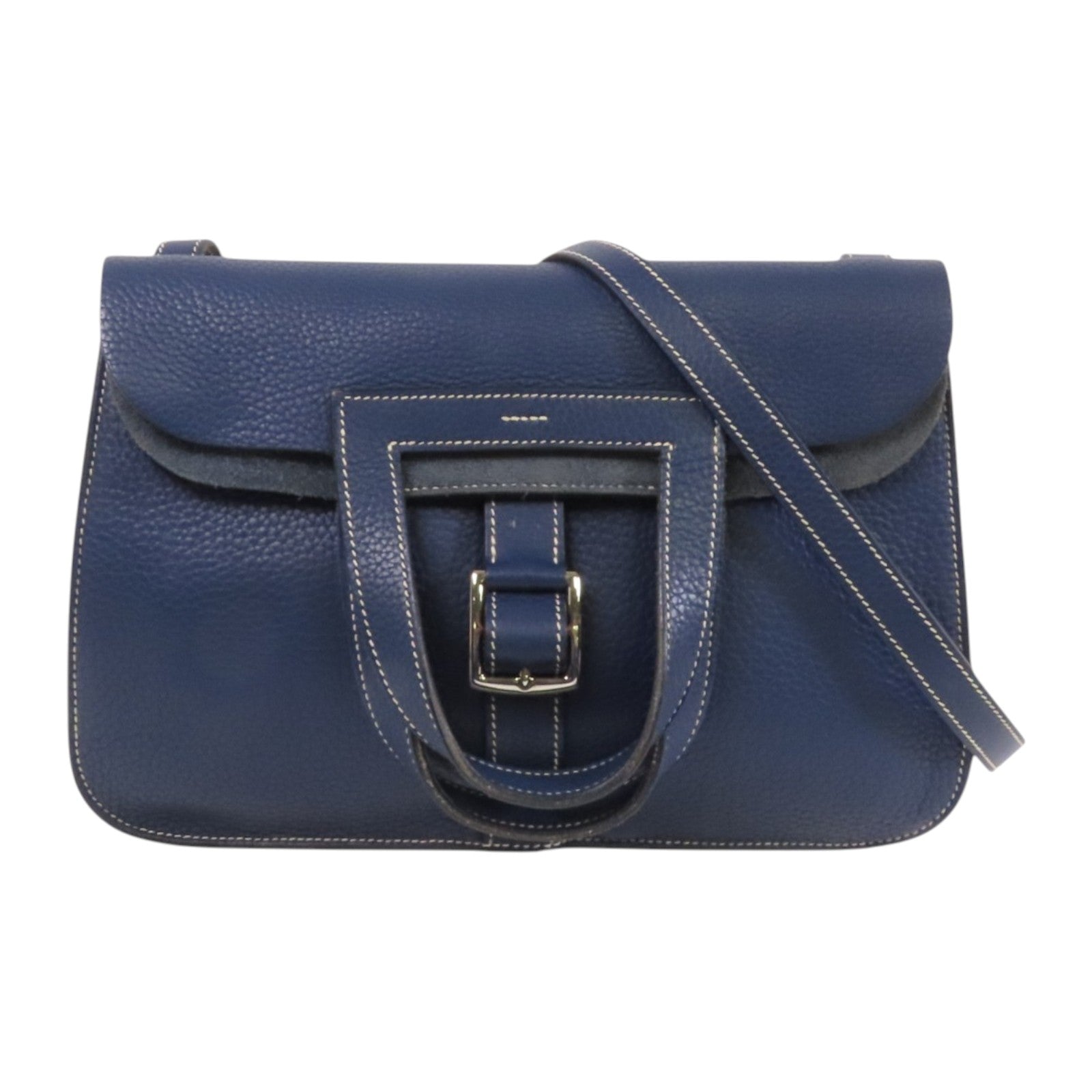 HERMES Clemence皮革Halzan 31銀扣肩背袋