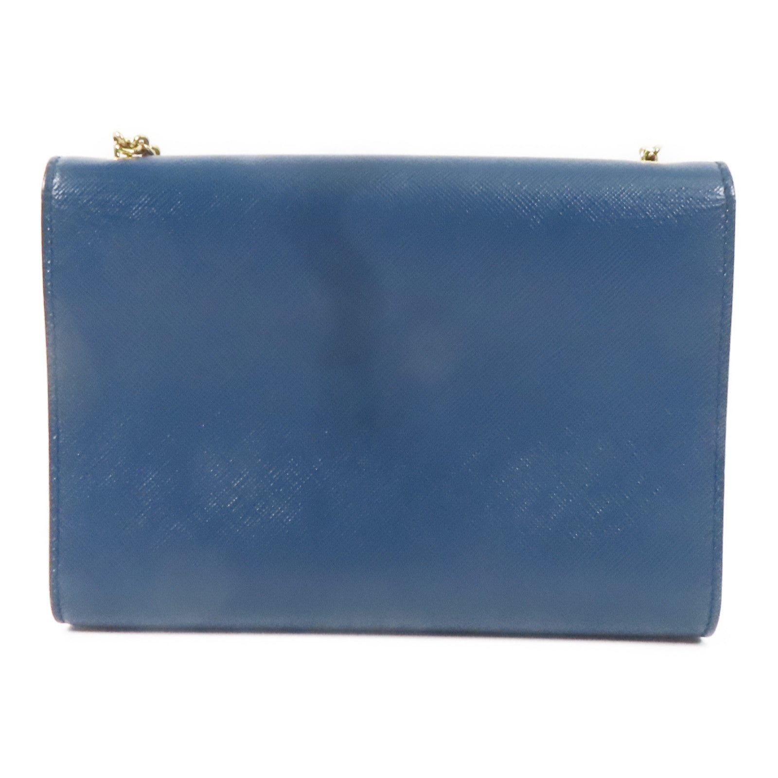 Salvatore Ferragamo 牛皮皮革Chain Shoulder金扣鏈帶肩背袋藍色