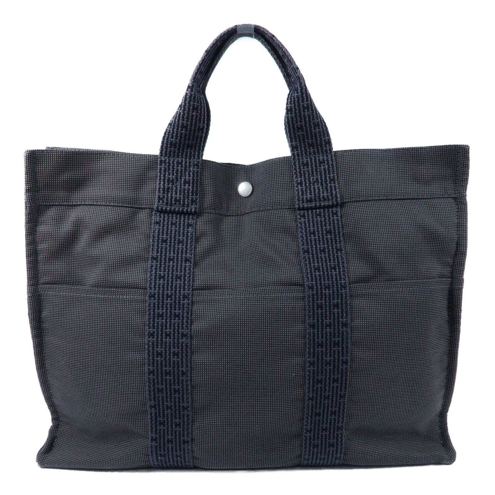 HERMES 帆布Fourre Tout Tote MM銀扣手挽袋
