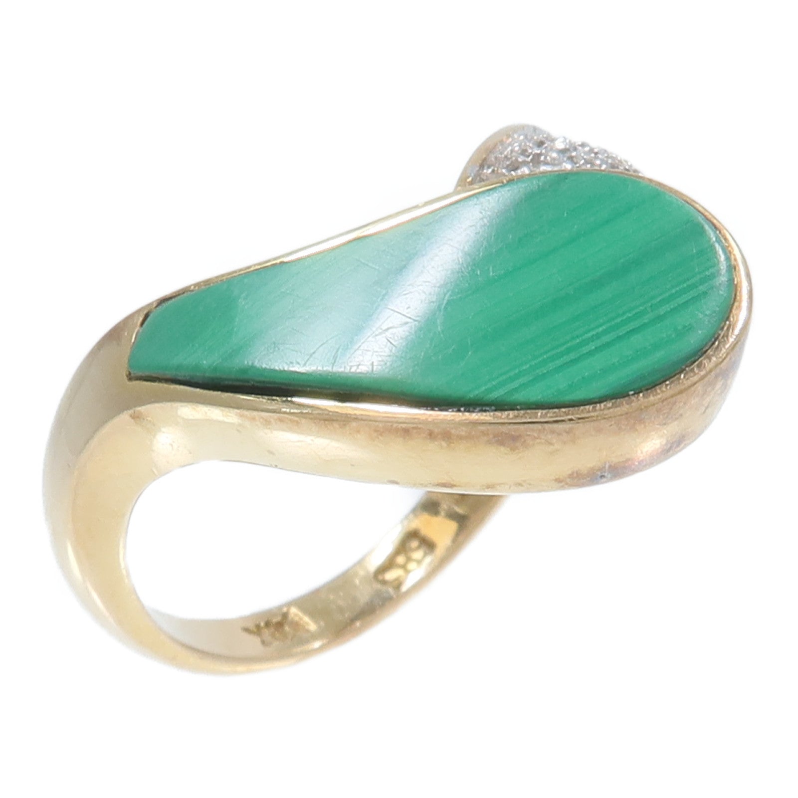 JEWELRY 18K黃金/白金Maiachite Ring孔雀石戒指