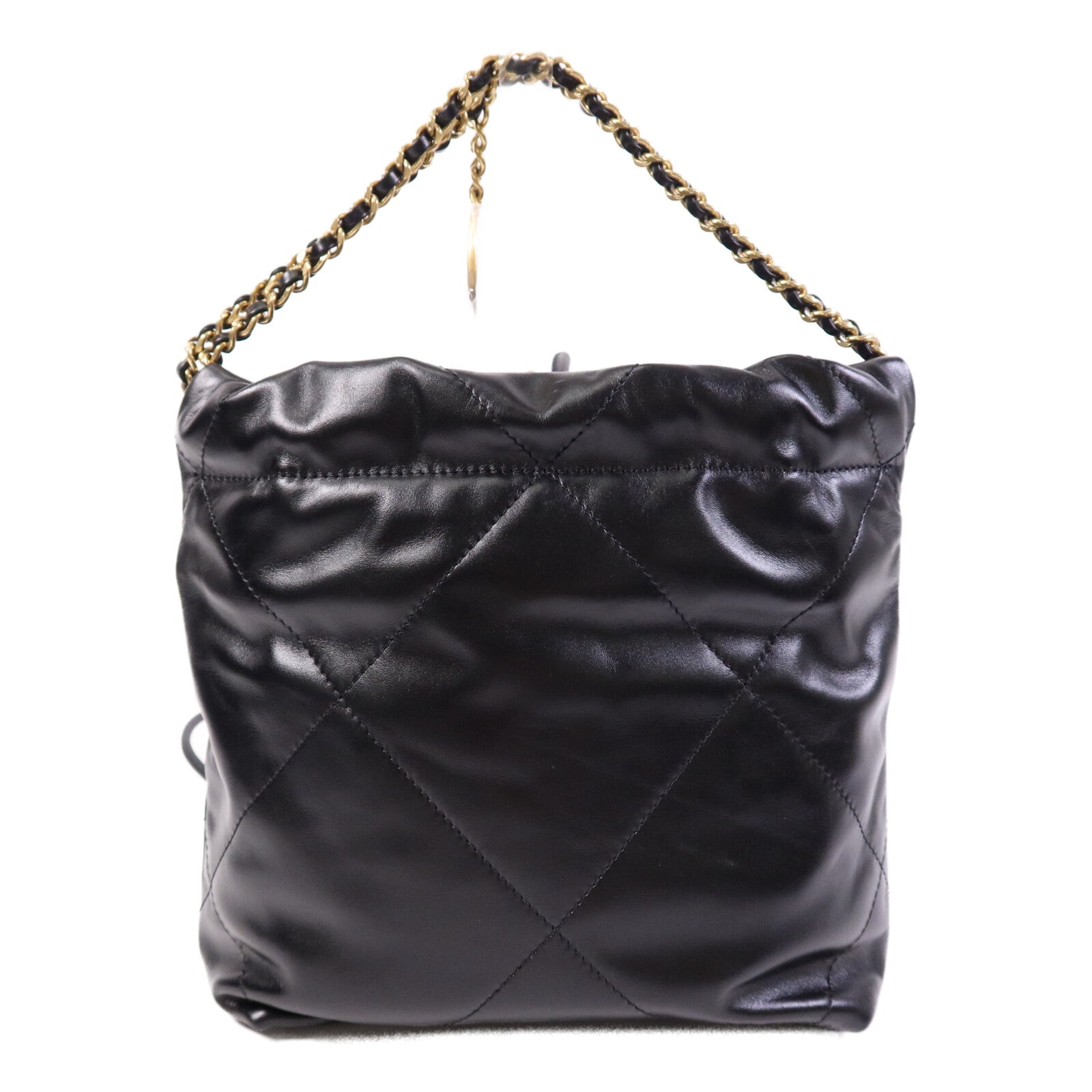 CHANEL 牛皮皮革Mini 22金扣鏈帶肩背袋