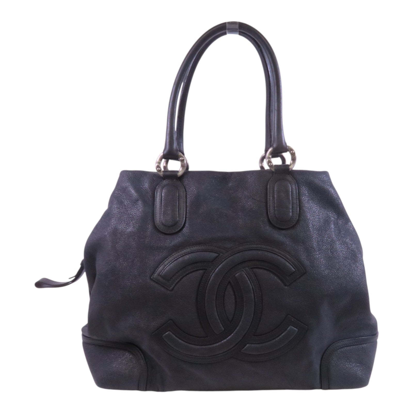 CHANEL 牛皮皮革Shoulder Bag銀扣肩背袋