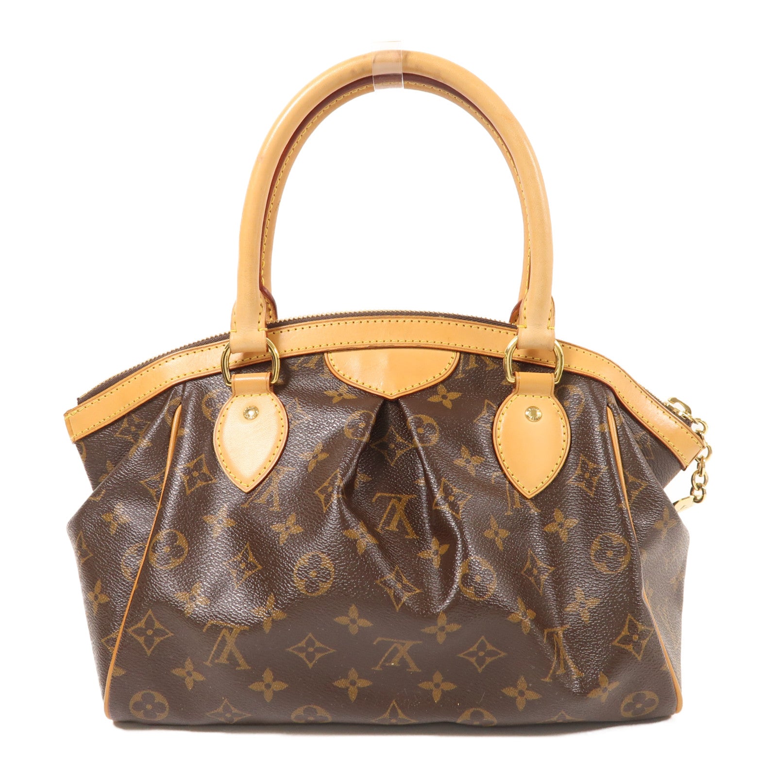 LOUIS VUITTON Monogram Tivoli PM金扣手挽袋棕色