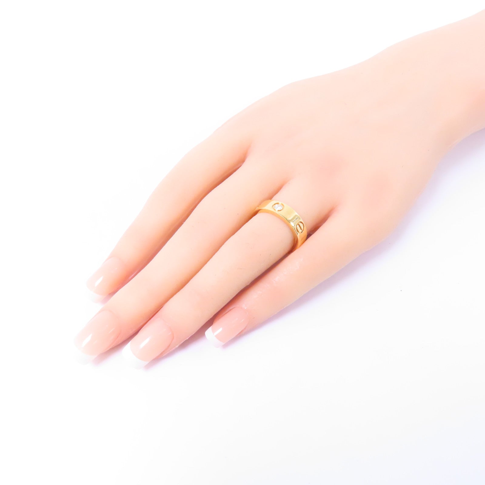 CARTIER 18K黃金Love Ring 1 Diamond鑽石戒指Cartier#53/US#6.25