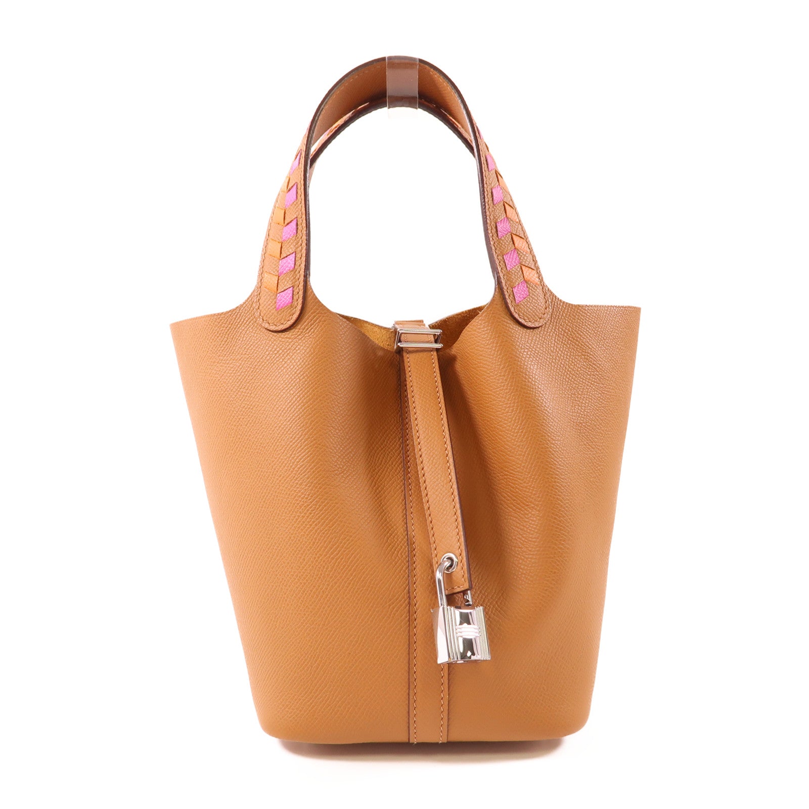 HERMES PHW Picotin PM Handbag Epsom Leather Gold