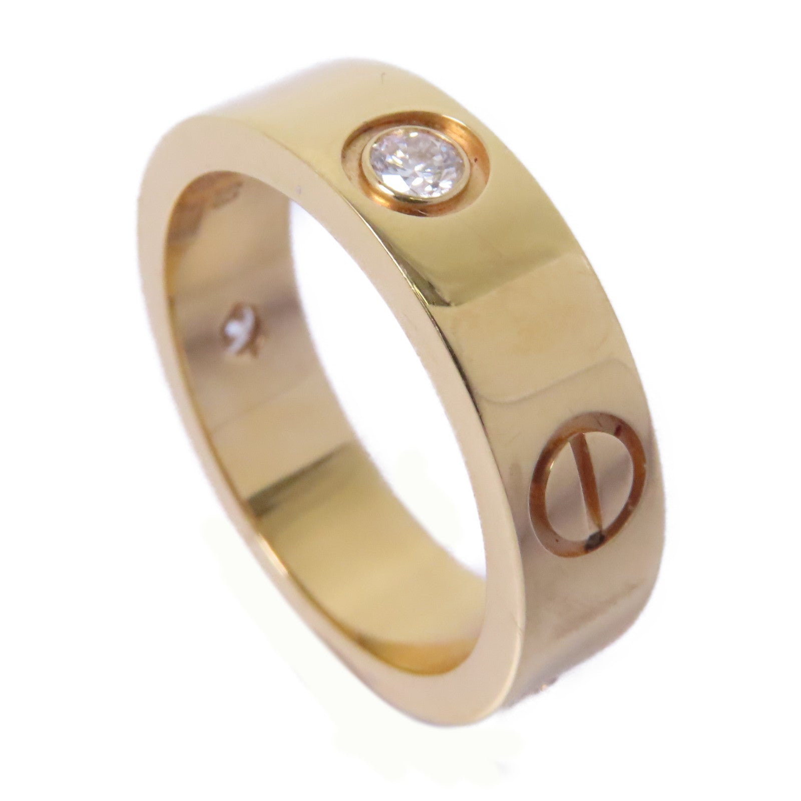 CARTIER 18K黃金Love Ring 1 Diamond鑽石戒指Cartier#53/US#6.25