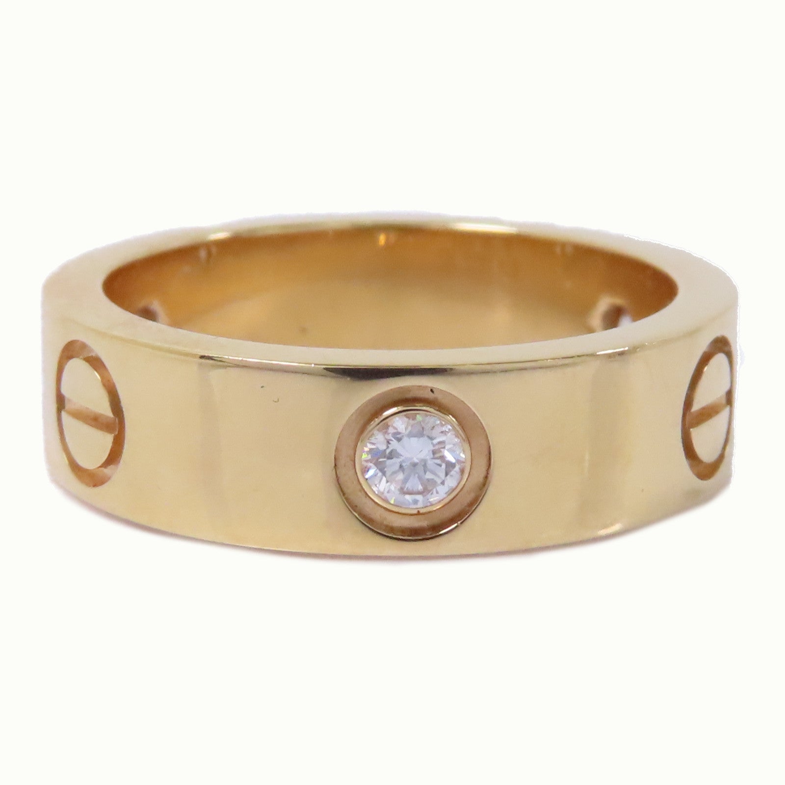 CARTIER 18K黃金Love Ring 1 Diamond鑽石戒指Cartier#53/US#6.25