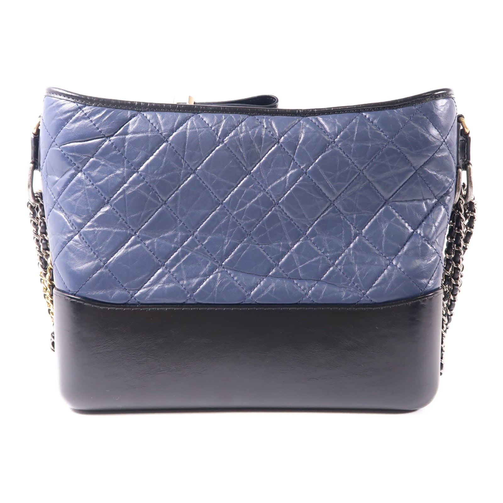 CHANEL CC Gabrielle Chain Shoulder Bag Calfskin Leather Blue/Black
