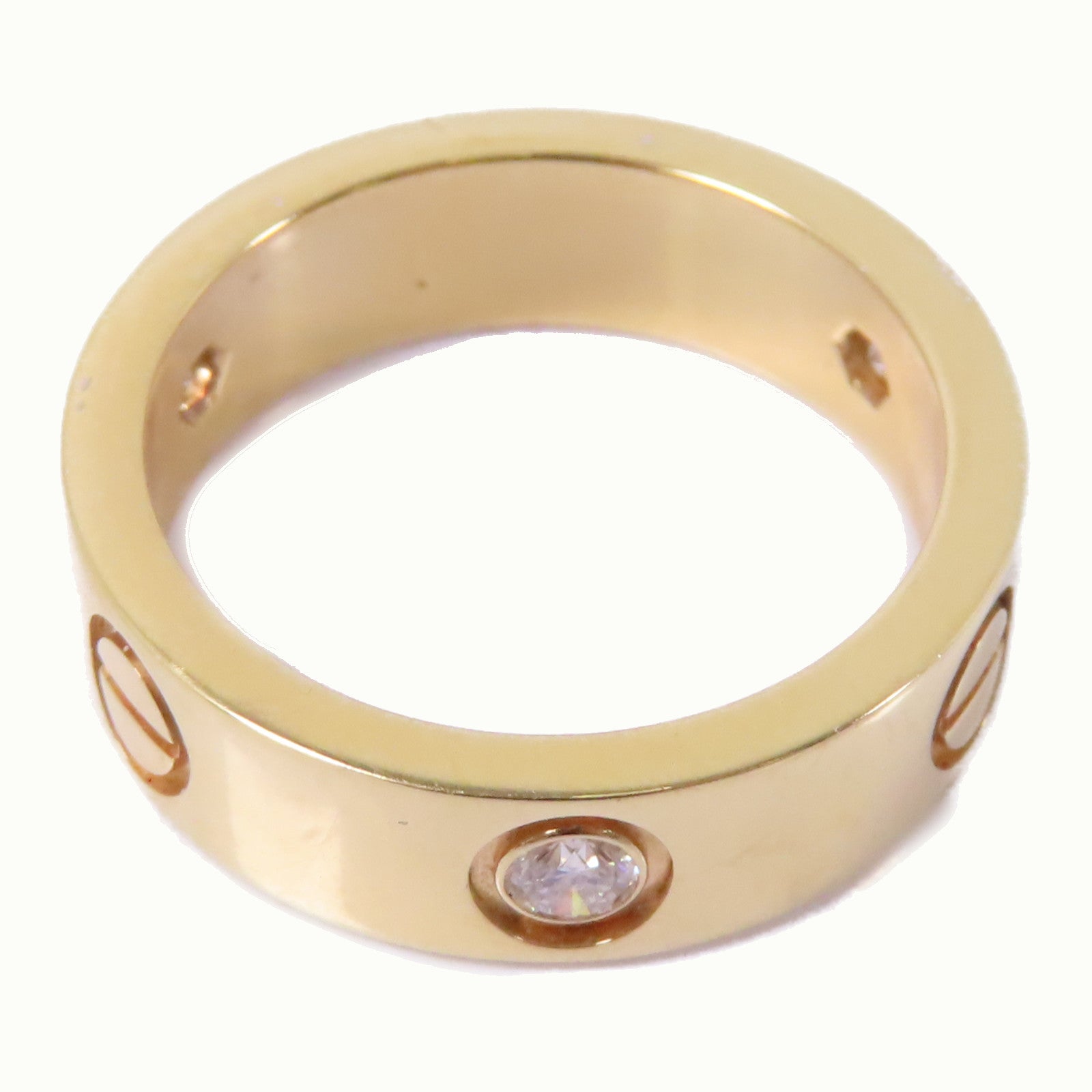 CARTIER 18K黃金Love Ring 1 Diamond鑽石戒指Cartier#53/US#6.25