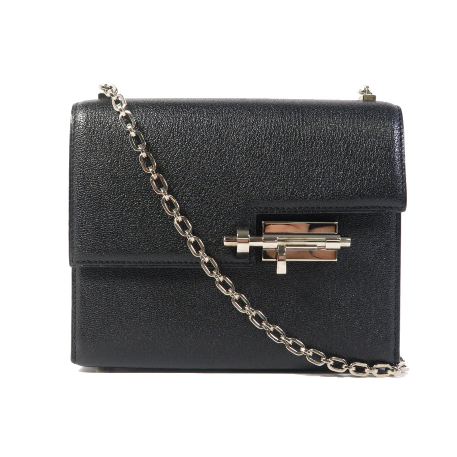 HERMES 【激減優惠】Chevre皮革Mini Verrou銀扣鏈帶肩背袋