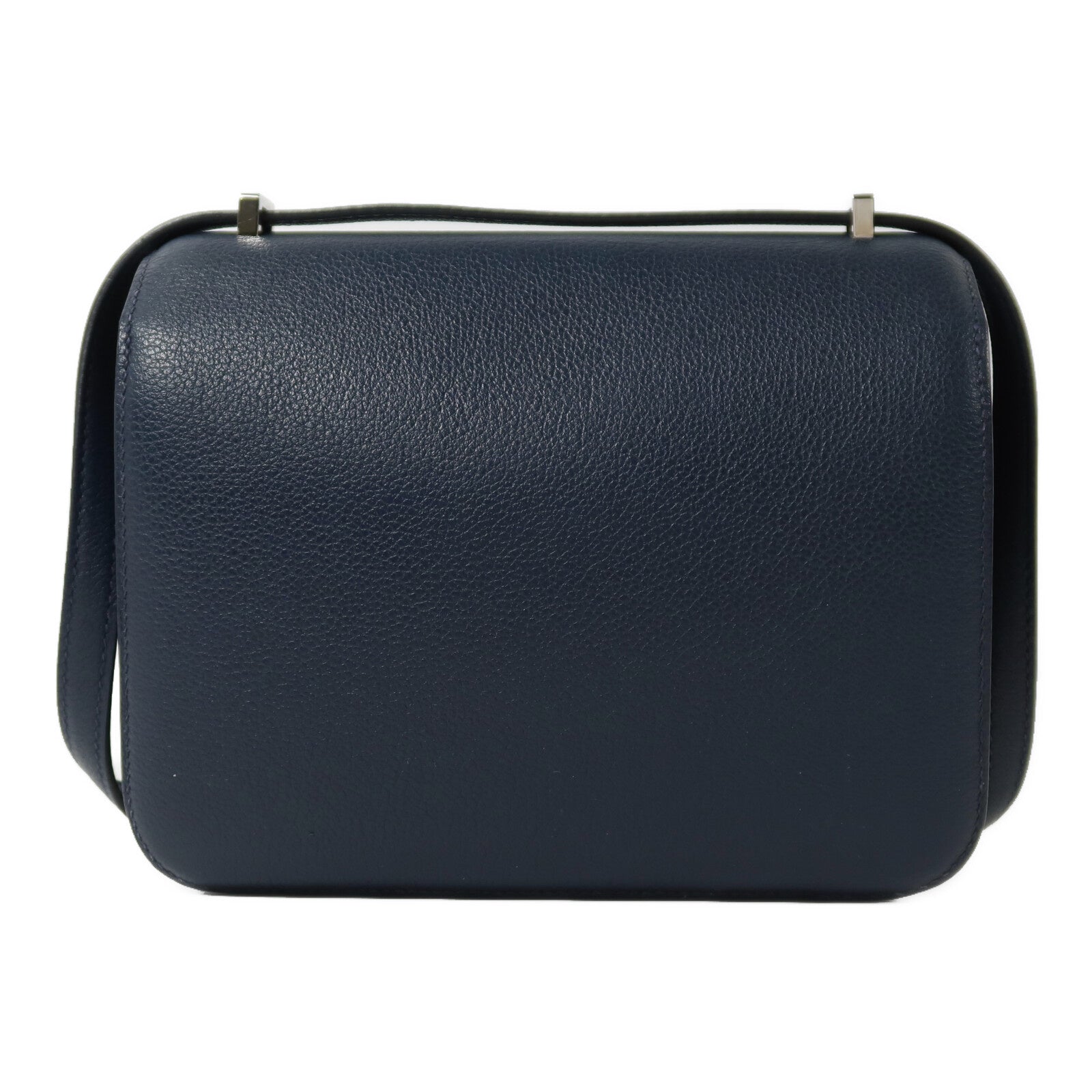 HERMES Evercolor皮革Constance Mini銀扣肩背袋Bleu de Malte