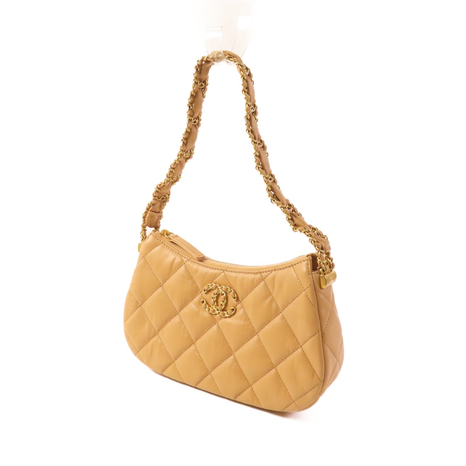 CHANEL 牛皮皮革Chanel 19 Hobo金扣手挽袋