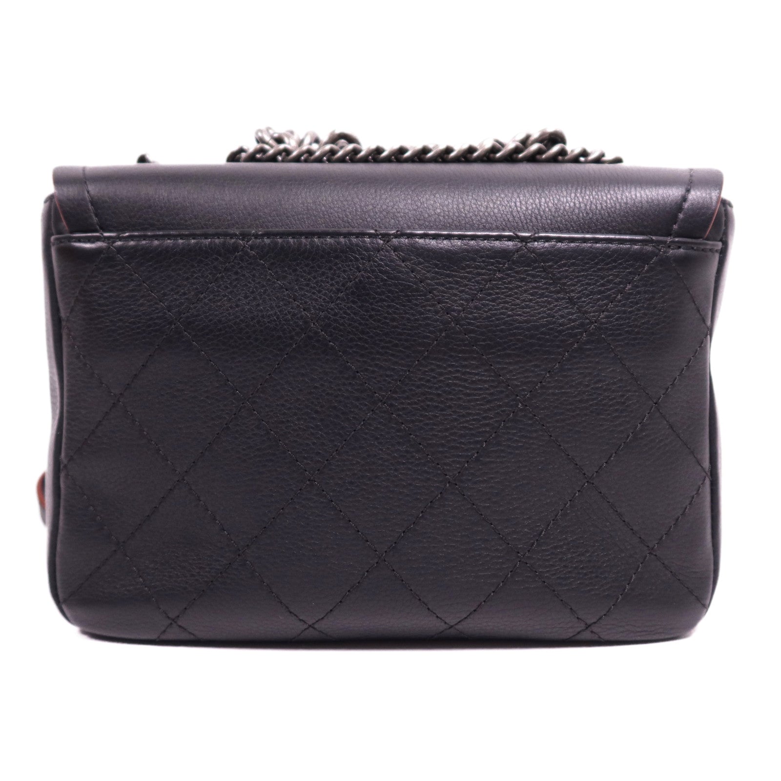 CHANEL 牛皮皮革Chain Shoulder Bag銀扣鏈帶肩背袋