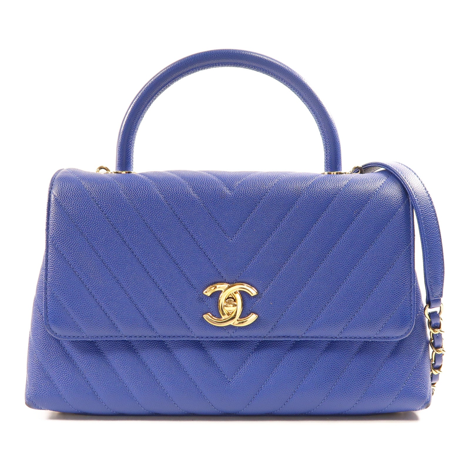 CHANEL 牛皮皮革Coco Handle 29金扣手挽肩背兩用袋