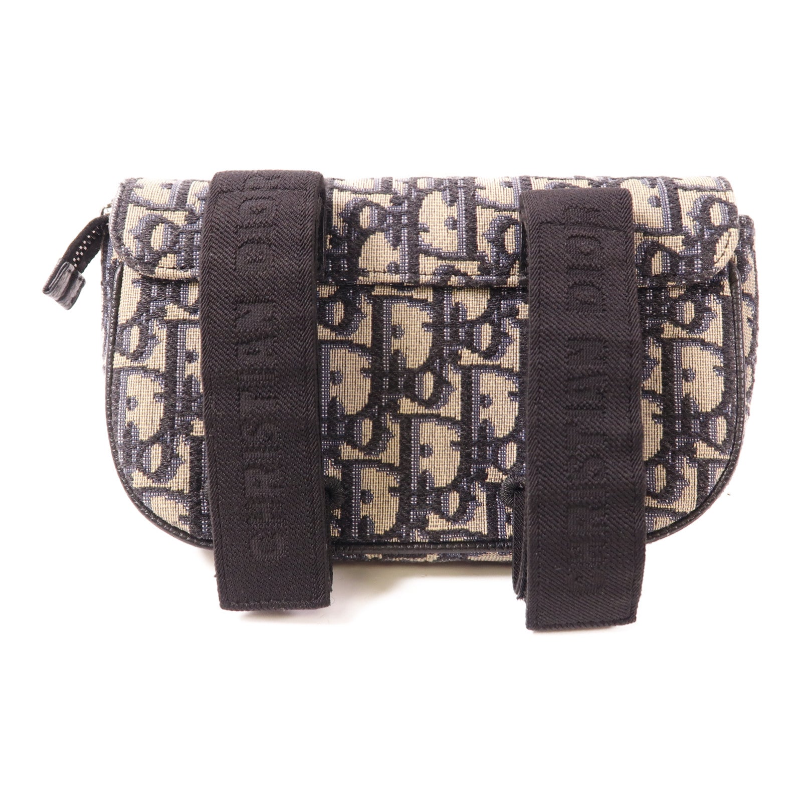 Dior 帆布Saddle Pouch銀扣手拿包