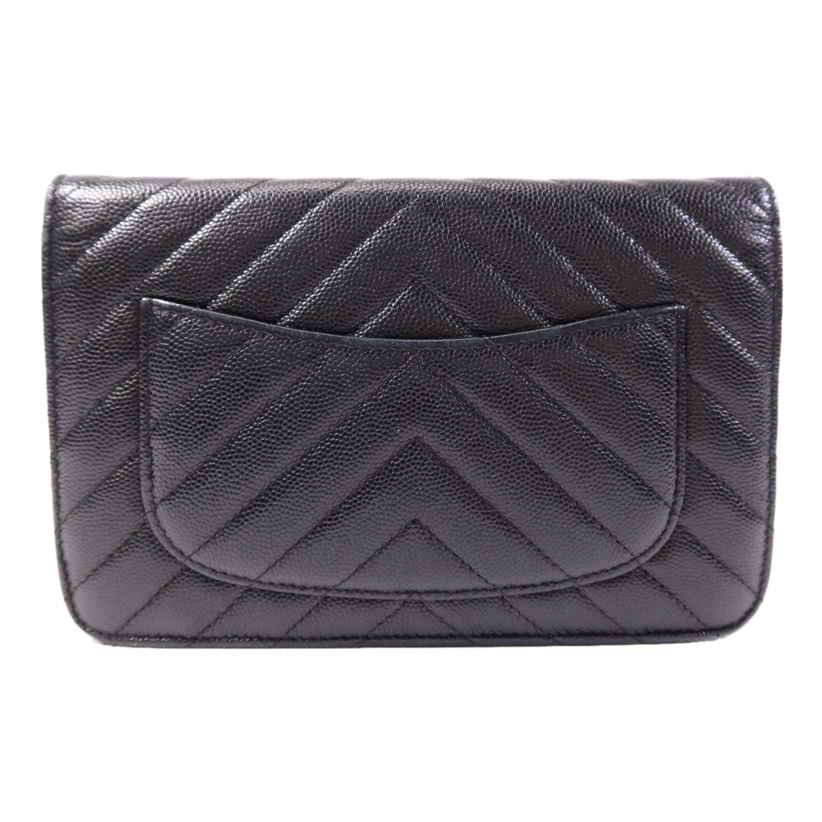 CHANEL 牛皮皮革WOC Wallet On Chain銀扣鏈帶肩背袋