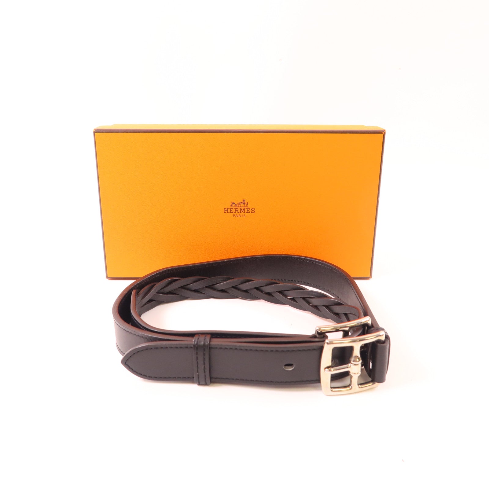 HERMES Swift皮革Belt 80銀扣皮帶