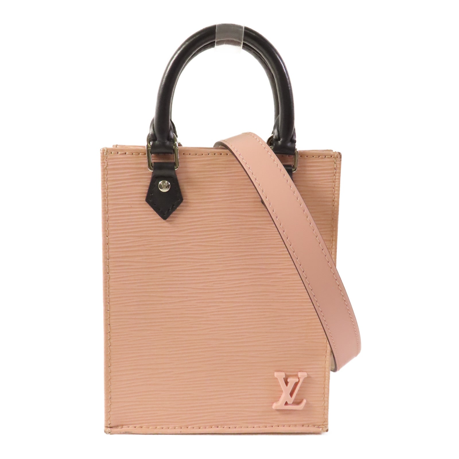 LOUIS VUITTON Epi Petit Sac Plat銀扣手挽肩背兩用袋