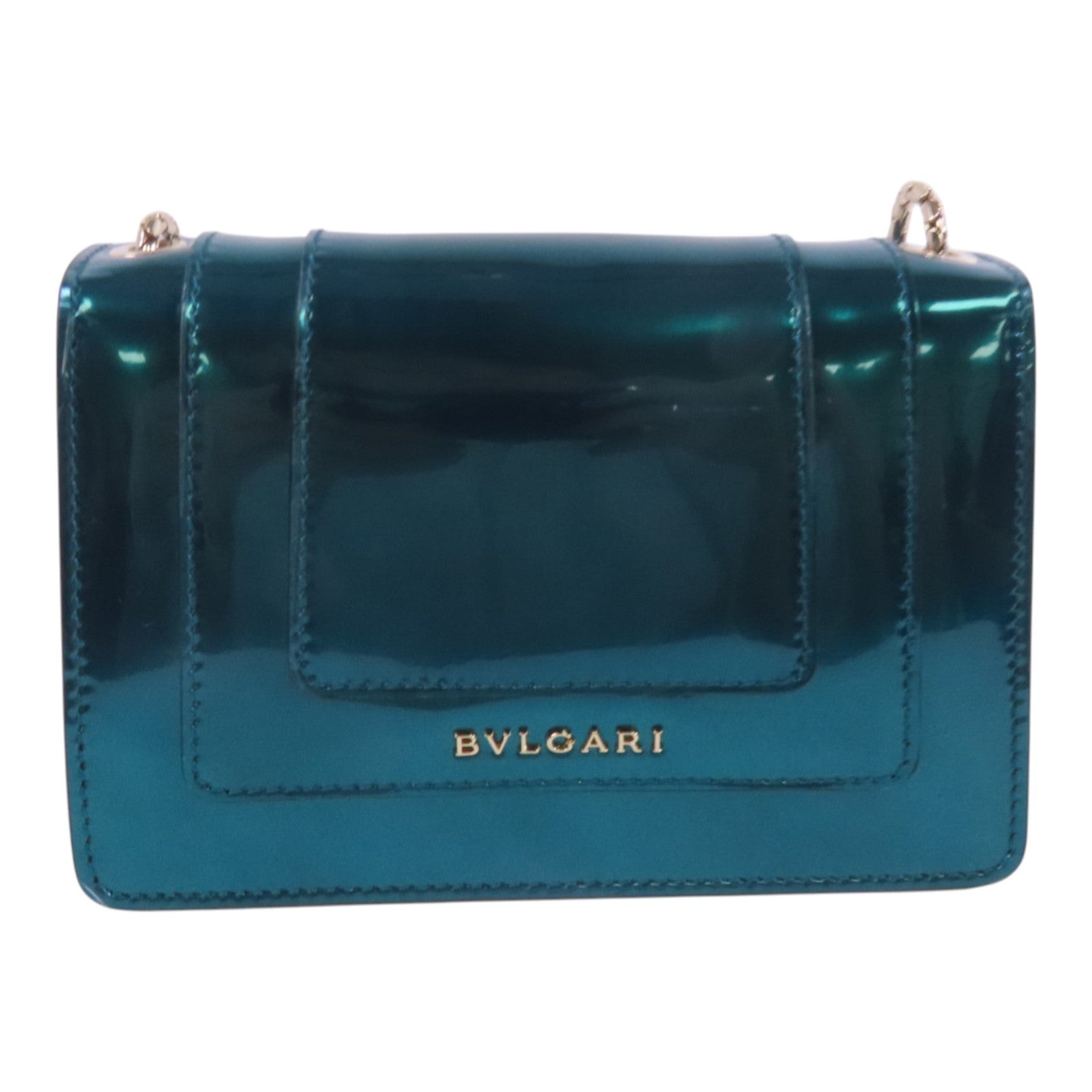 BVLGARI 漆皮皮革Serpenti Forever Mini Bag金扣鏈帶肩背袋