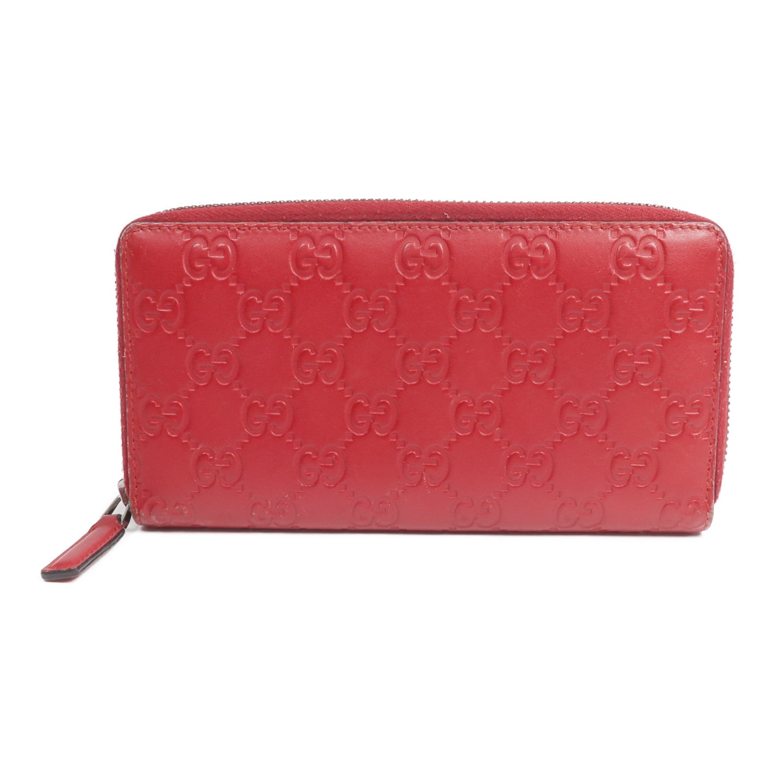 GUCCI 【激減優惠】牛皮皮革Zipper Long Wallet銀扣長錢包