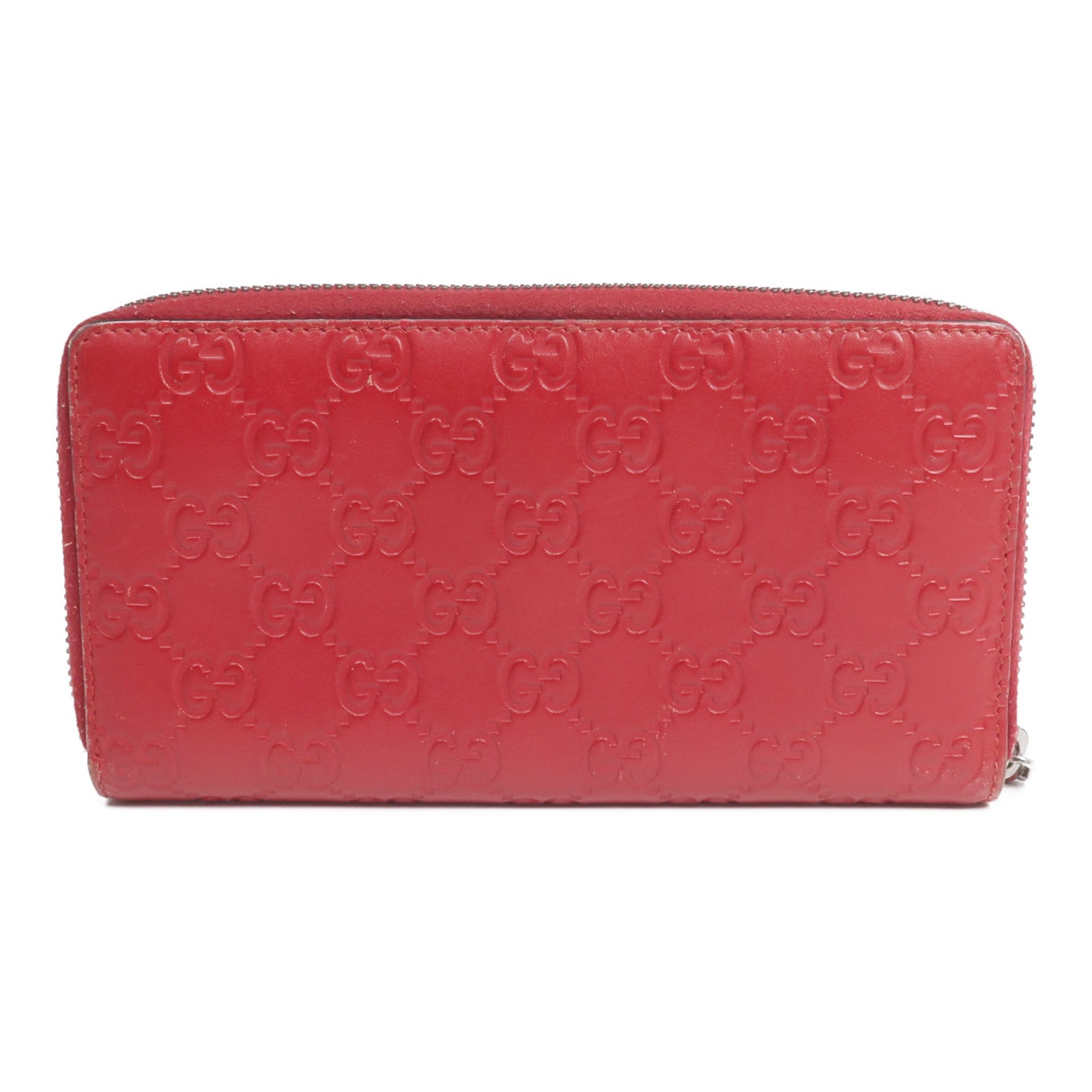 GUCCI 【激減優惠】牛皮皮革Zipper Long Wallet銀扣長錢包