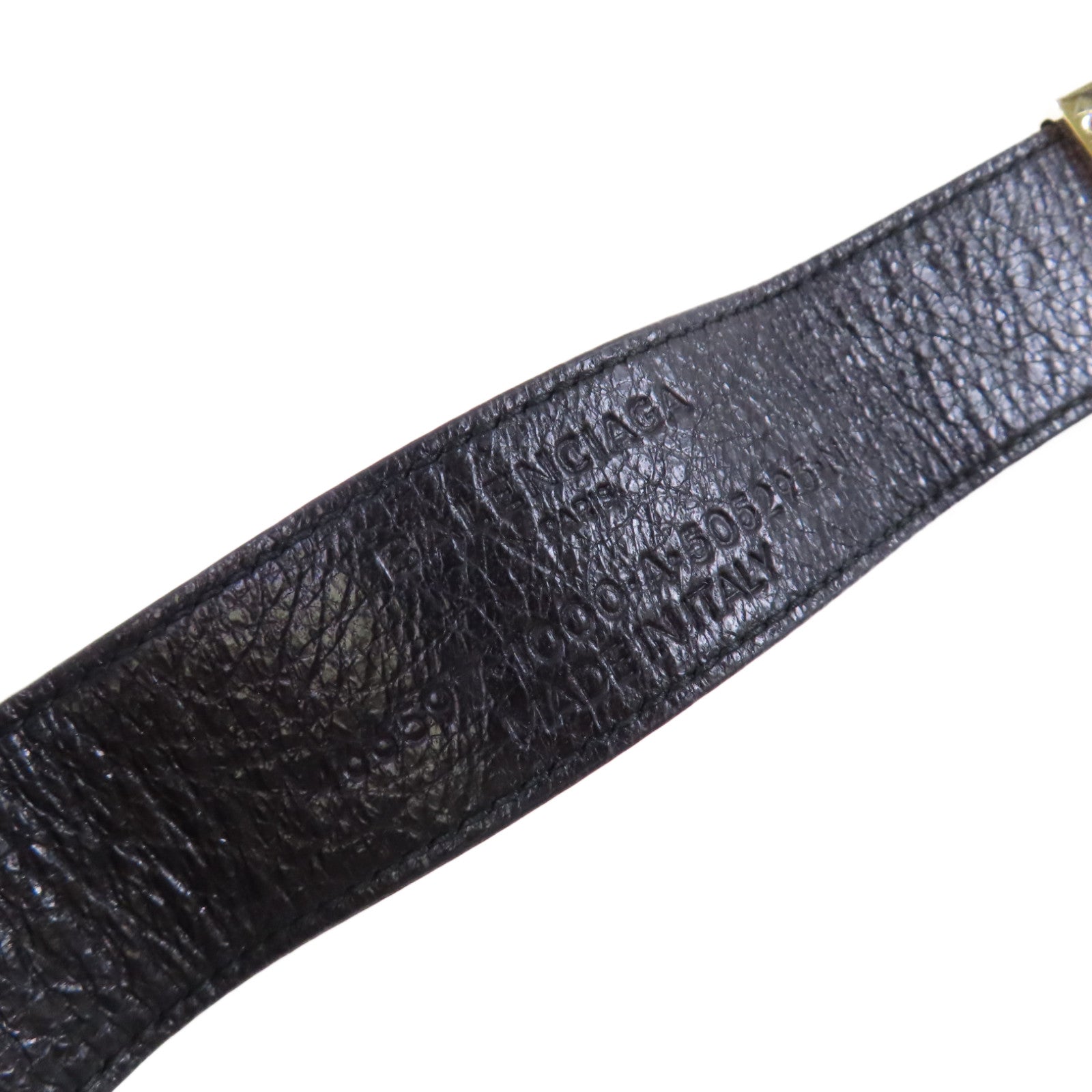 BALENCIAGA (PRICE DOWN) GHW Bracelet Bangle Calfskin Leather Metal Black Gold