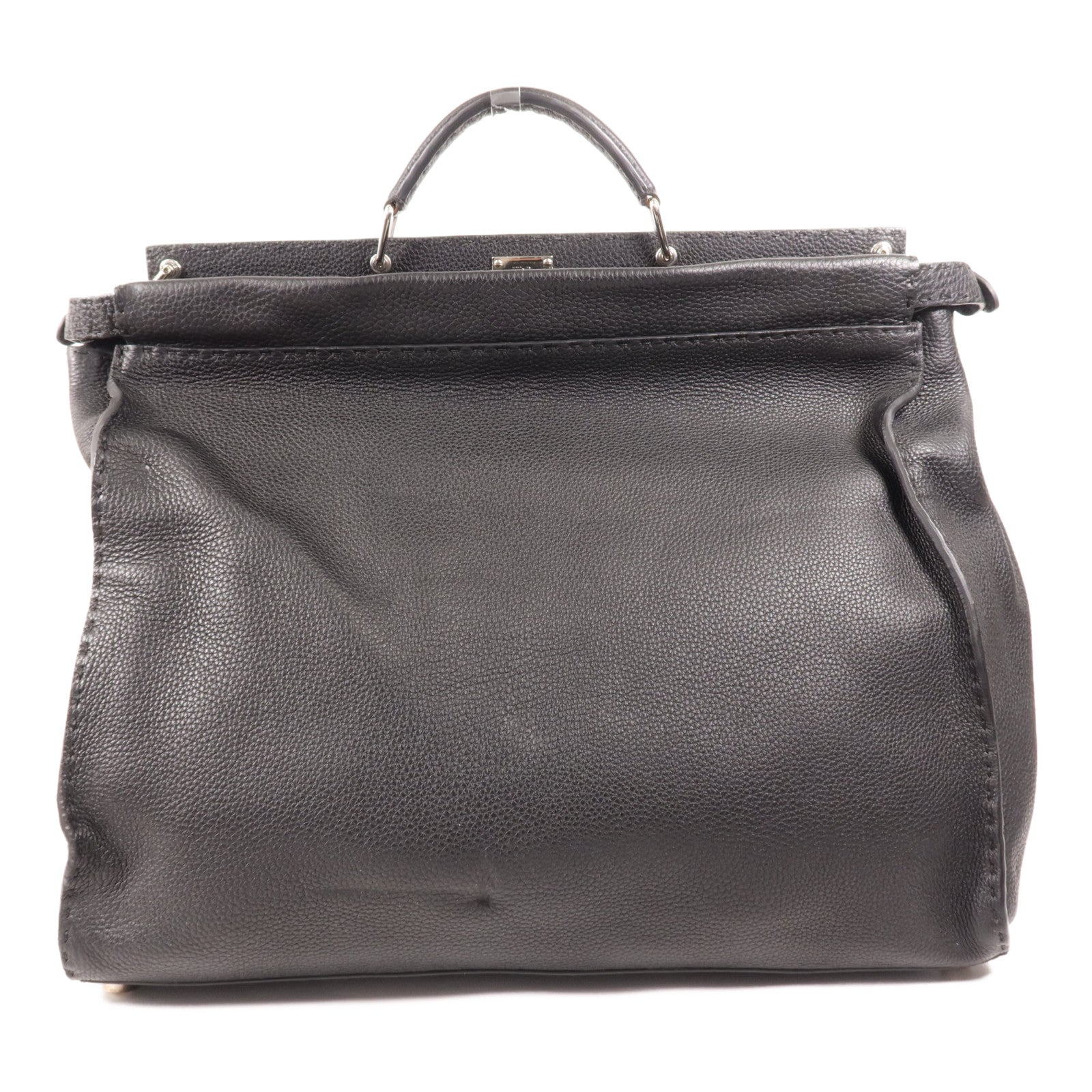 FENDI 牛皮皮革Peekaboo Monster Bugs Eye銀扣手挽肩背兩用袋