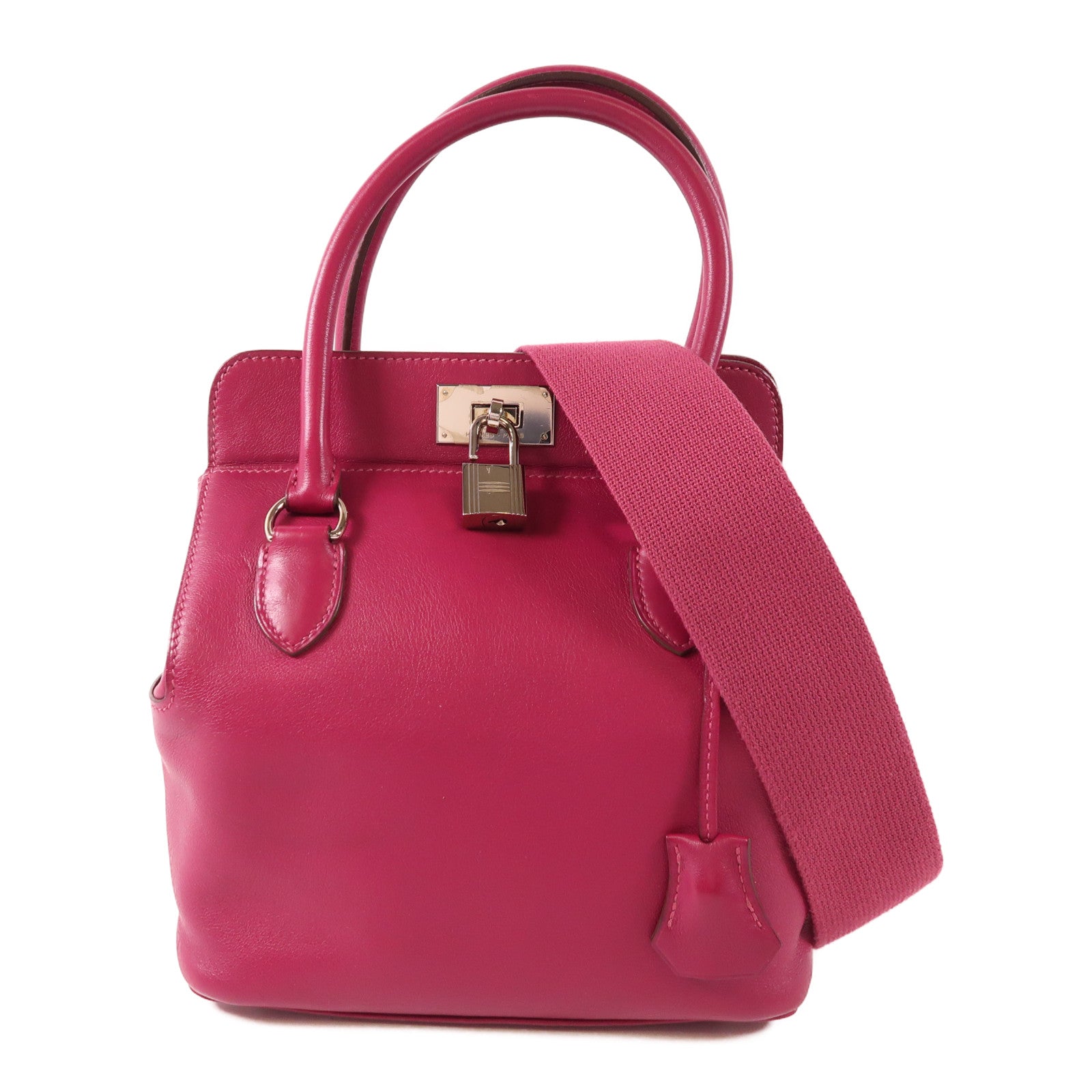 HERMES Evercolor皮革Tool Box 20手挽肩背兩用袋L3 Rose Purple