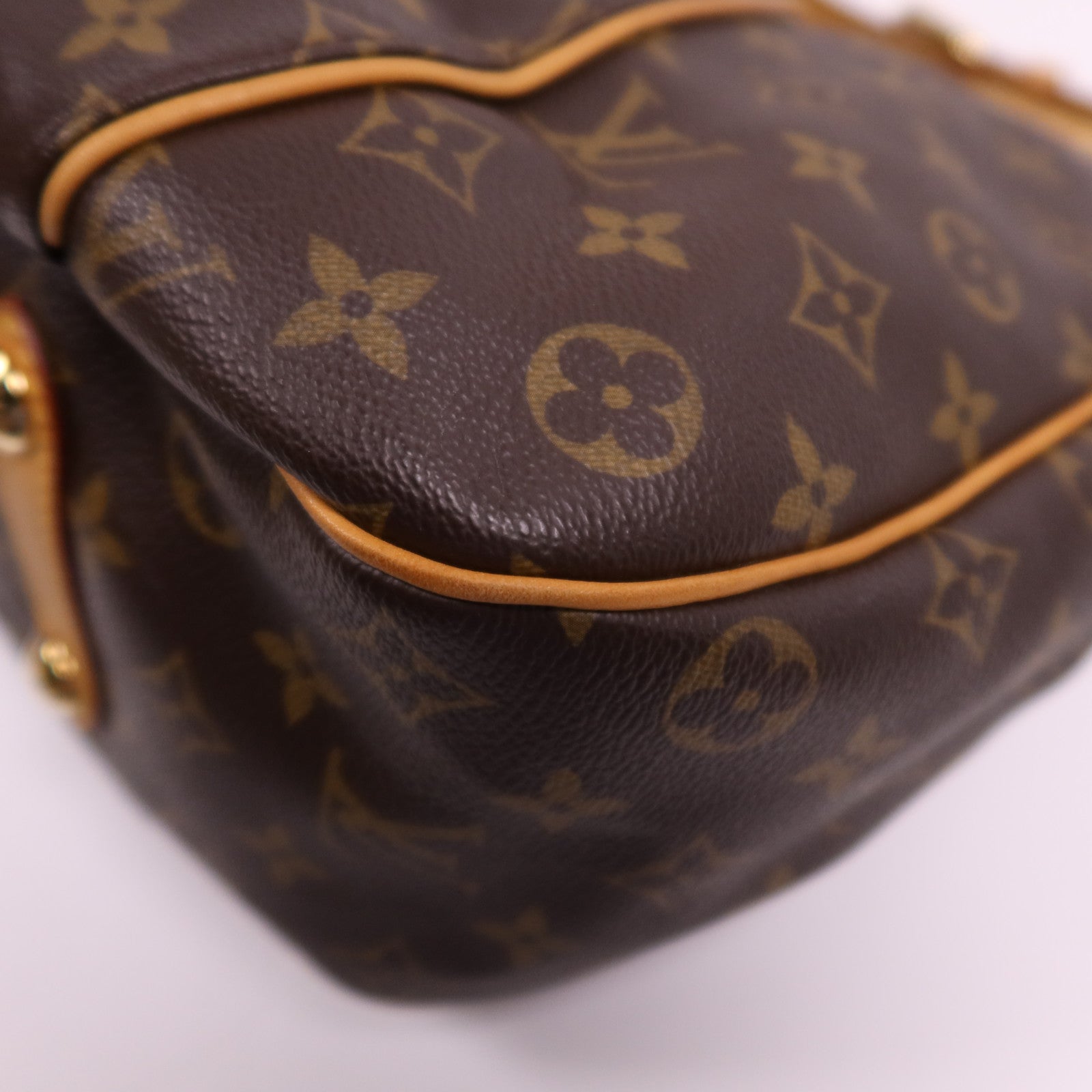 LOUIS VUITTON Monogram Galliera PM金扣肩背袋棕色