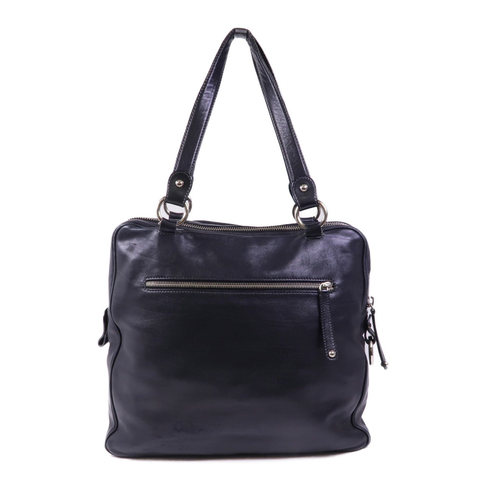 TOD'S 牛皮皮革Shoulder Bag銀扣肩背袋