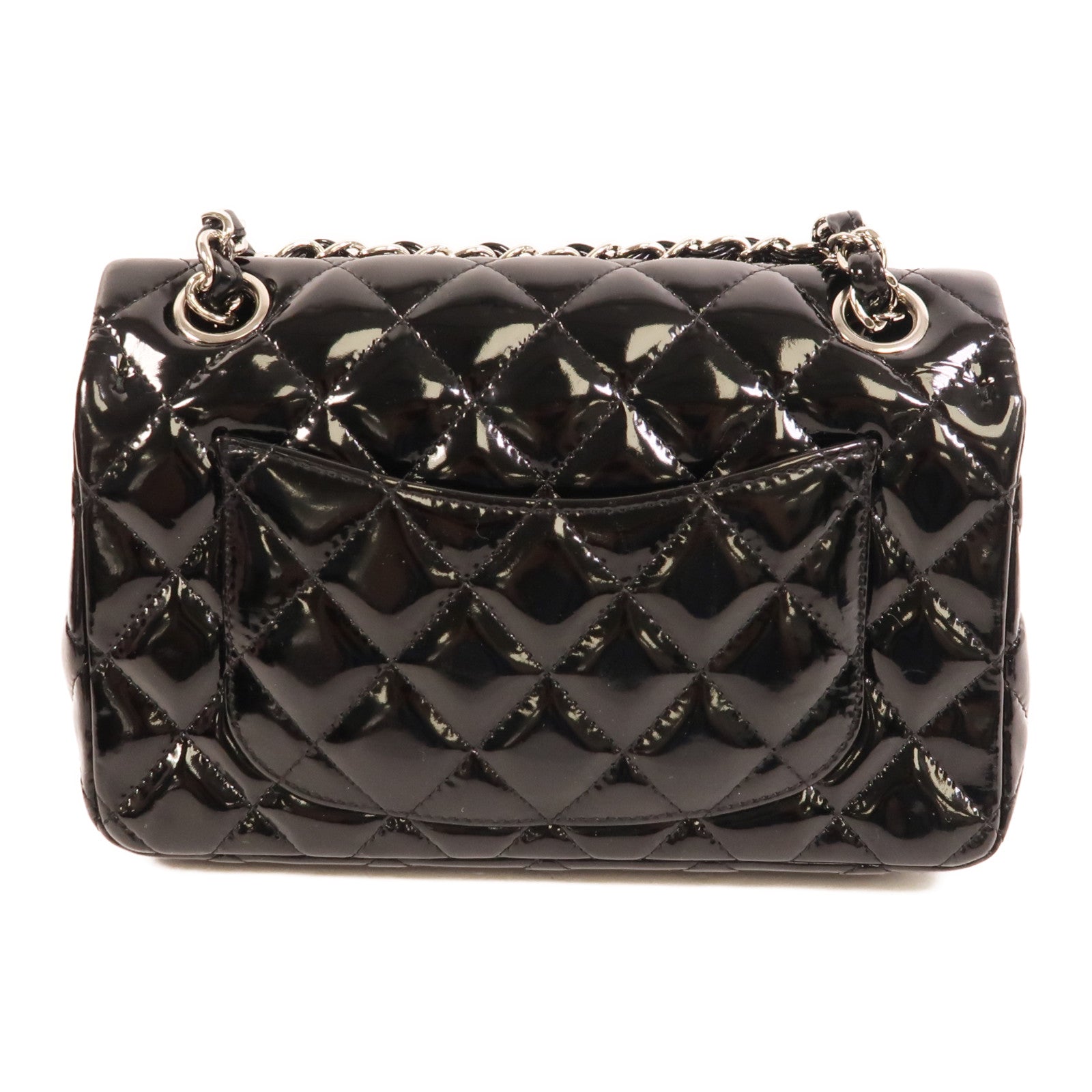 CHANEL 漆皮皮革Mini Classic 20鏈帶肩背袋