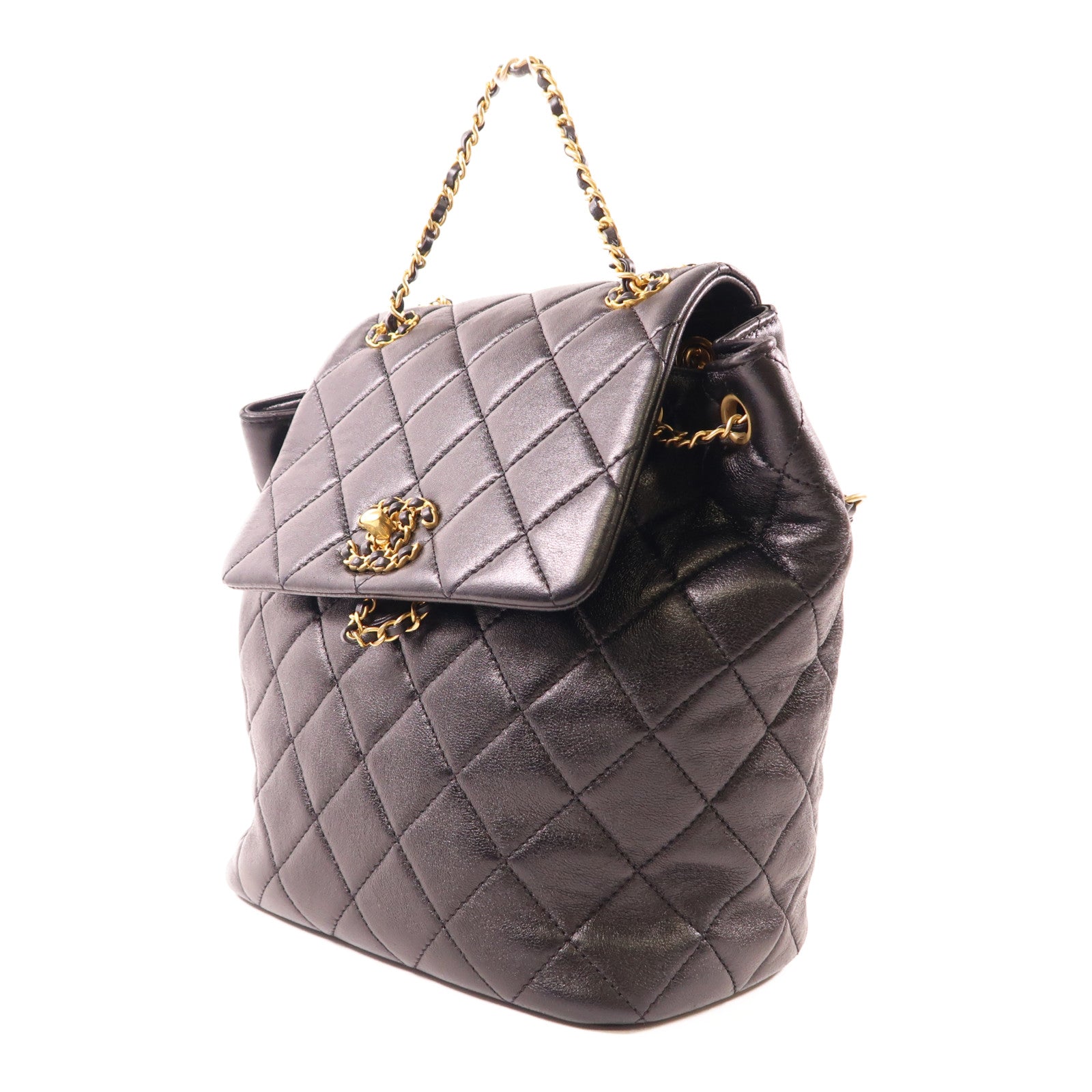 CHANEL 羊皮皮革C19 Backpack金扣背包