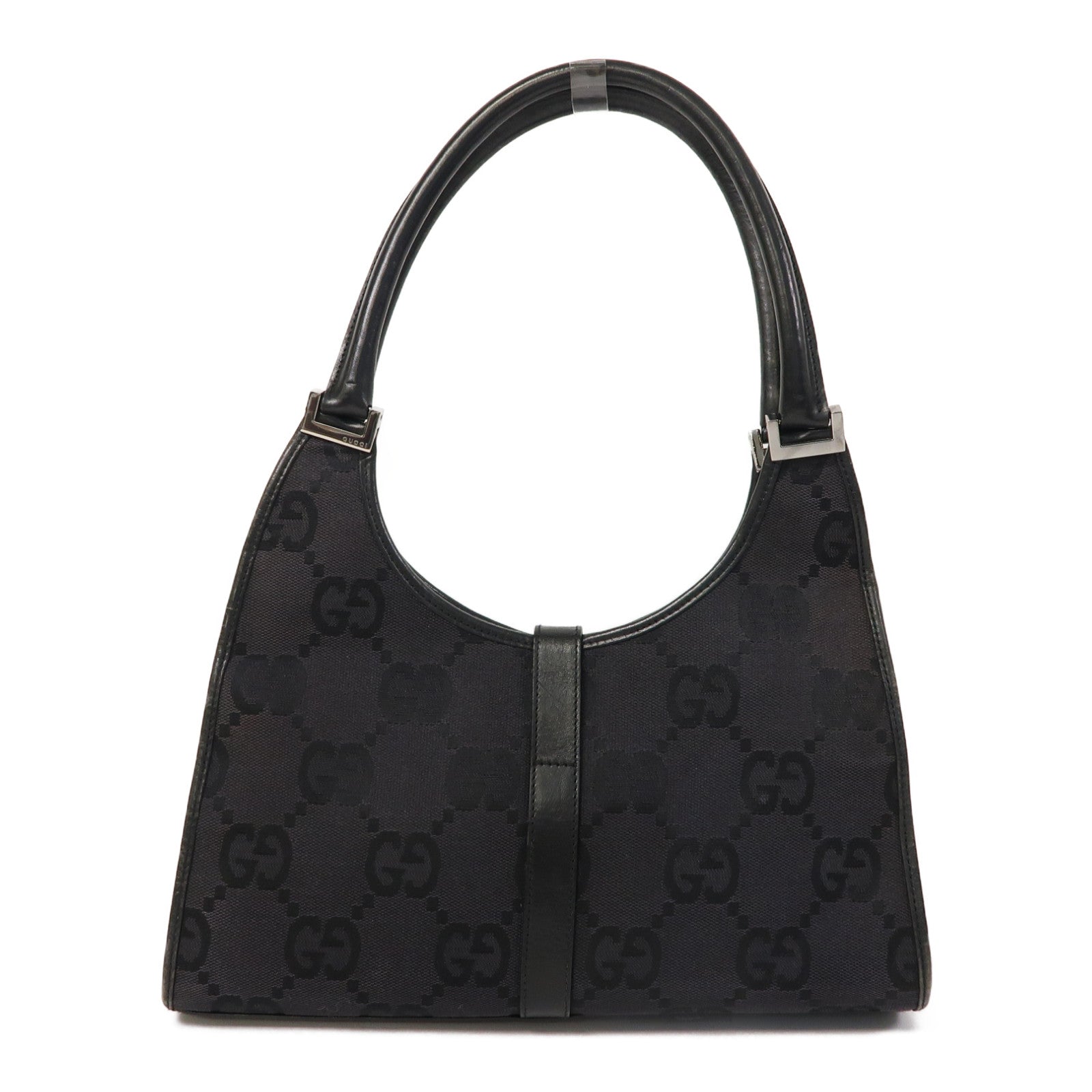 GUCCI 【激減優惠】帆布Jackie銀扣肩背袋黑色