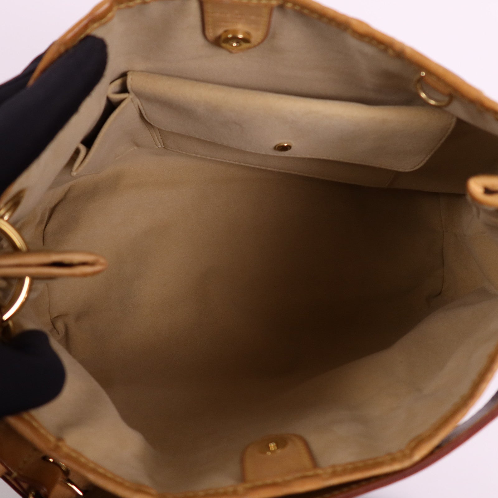 LOUIS VUITTON Monogram Galliera PM金扣肩背袋棕色