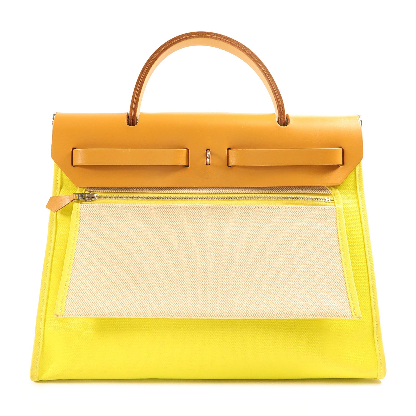 HERMES Toile Criss/Vash Hunter Herbag Zip銀扣手挽肩背兩用袋