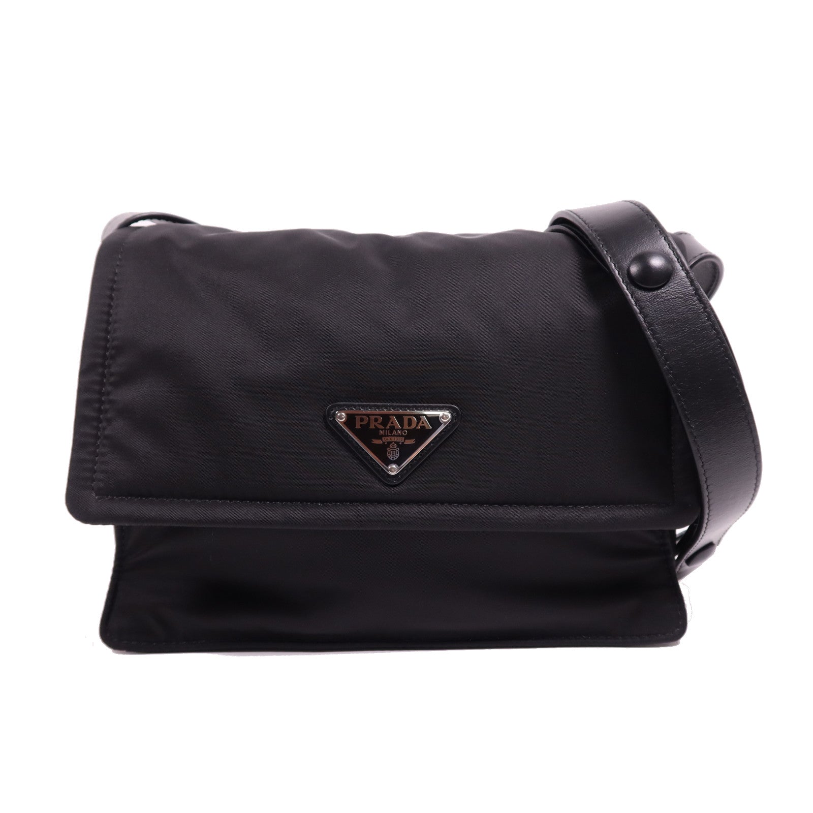 PRADA 尼龍Padded Re-Nylon Small銀扣肩背袋